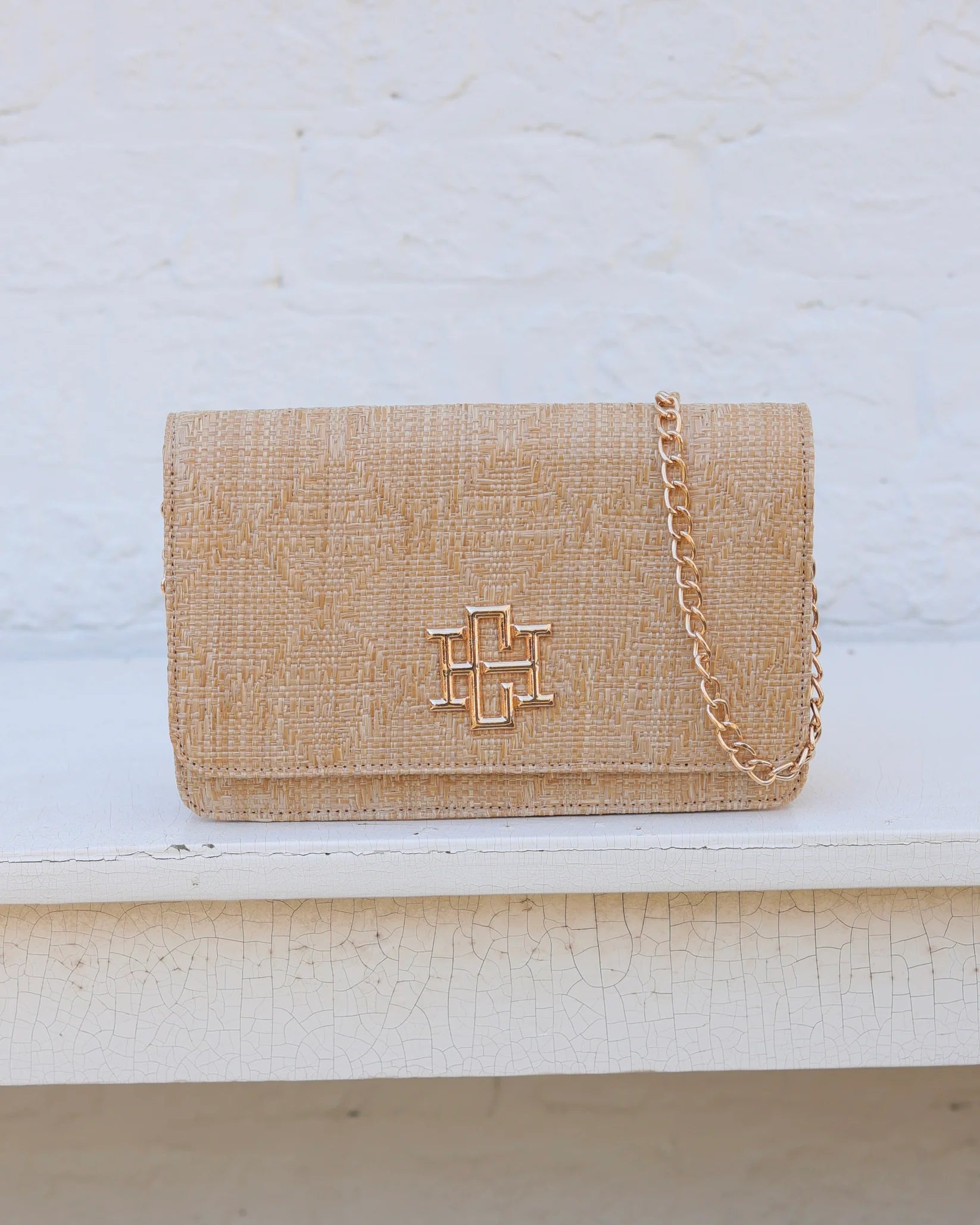 Bryn Clutch/Crossbody Natural Lattice