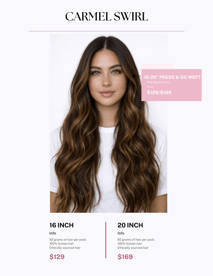 Carmel Swirl Hair Extensions 20"