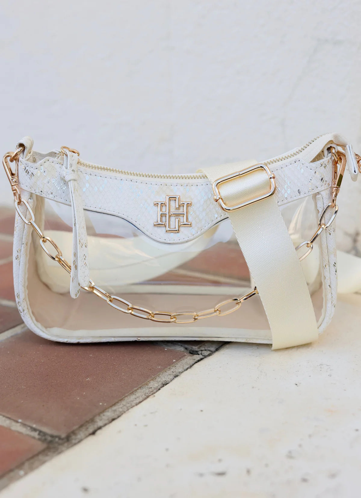 Cassidy Cream Clear Crossbody Purse