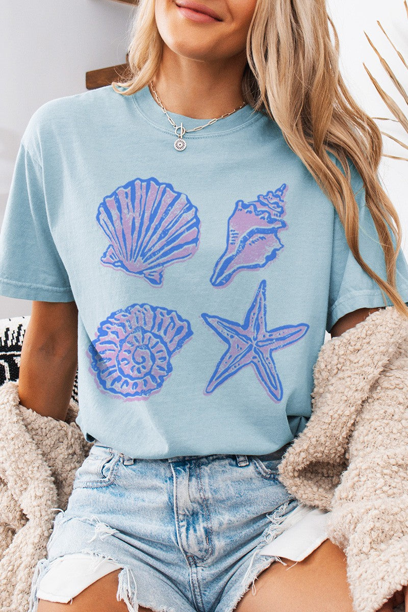 Blue Seashells Graphic Tee