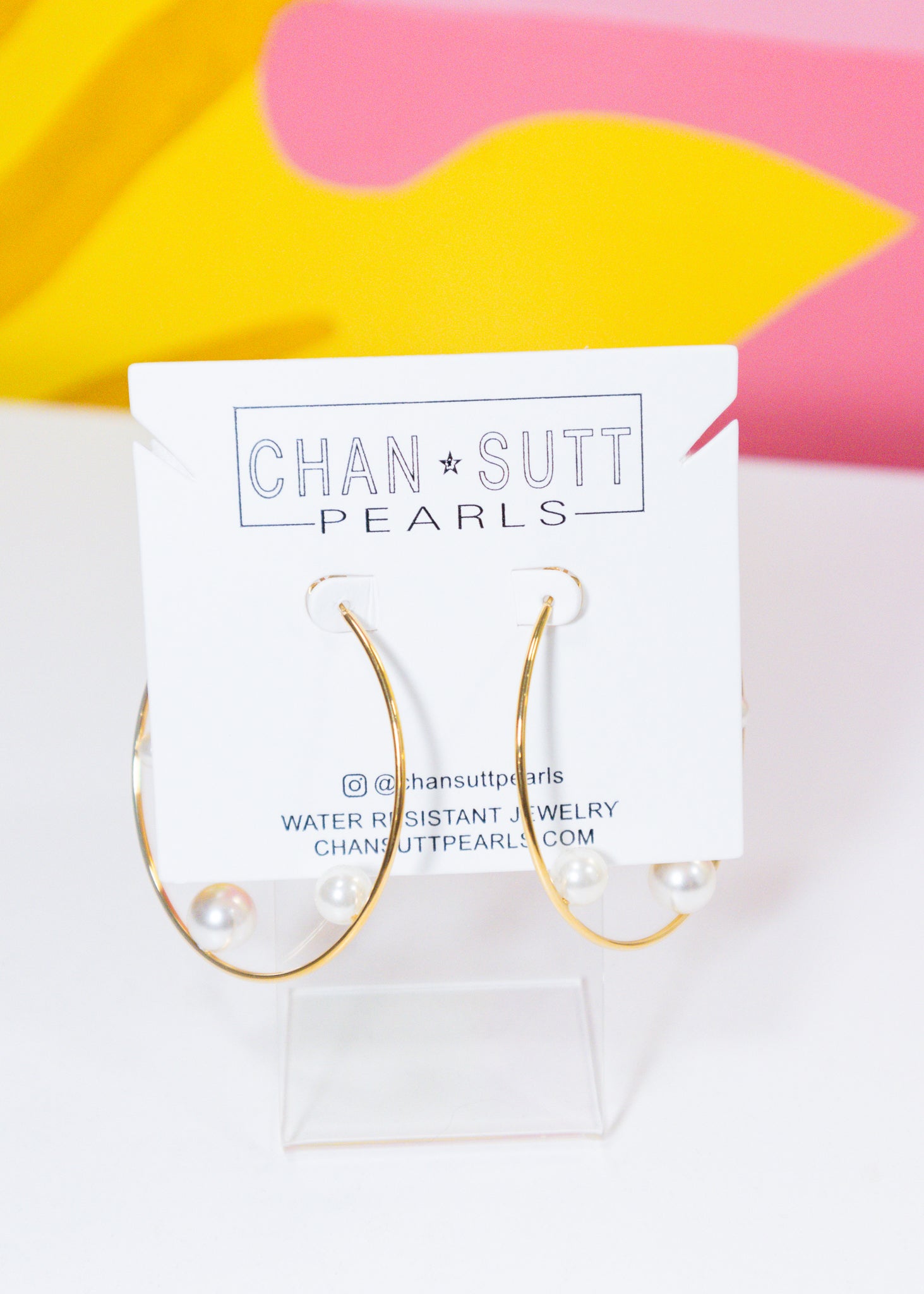 The Large Pearl Hoop Earrings