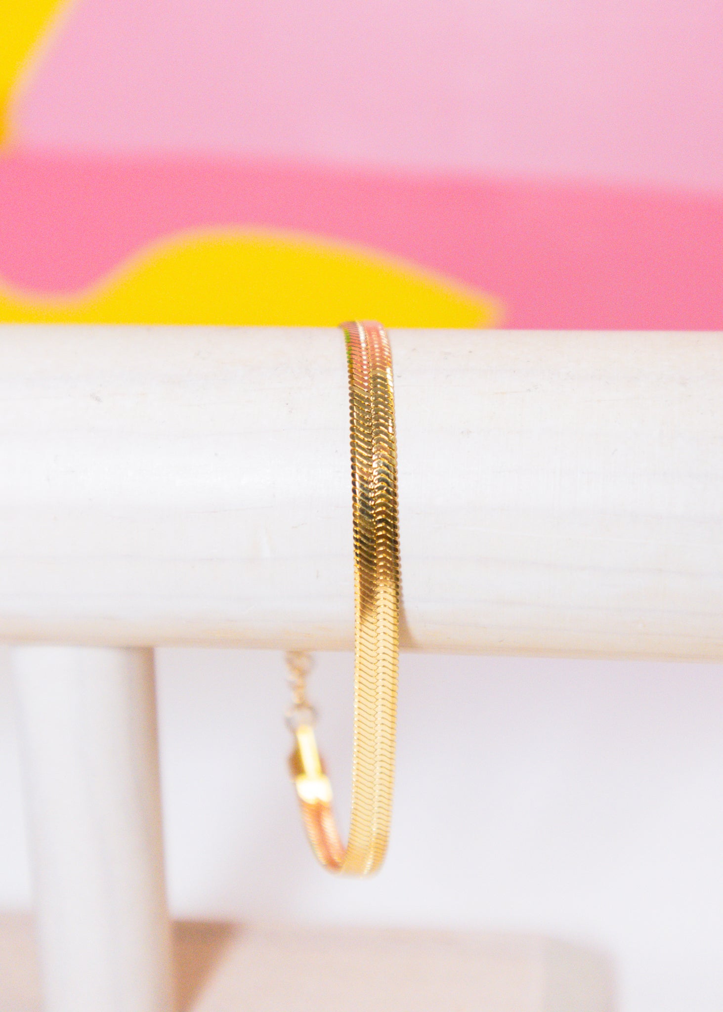 The Gold Thick Herringbone Bracelet