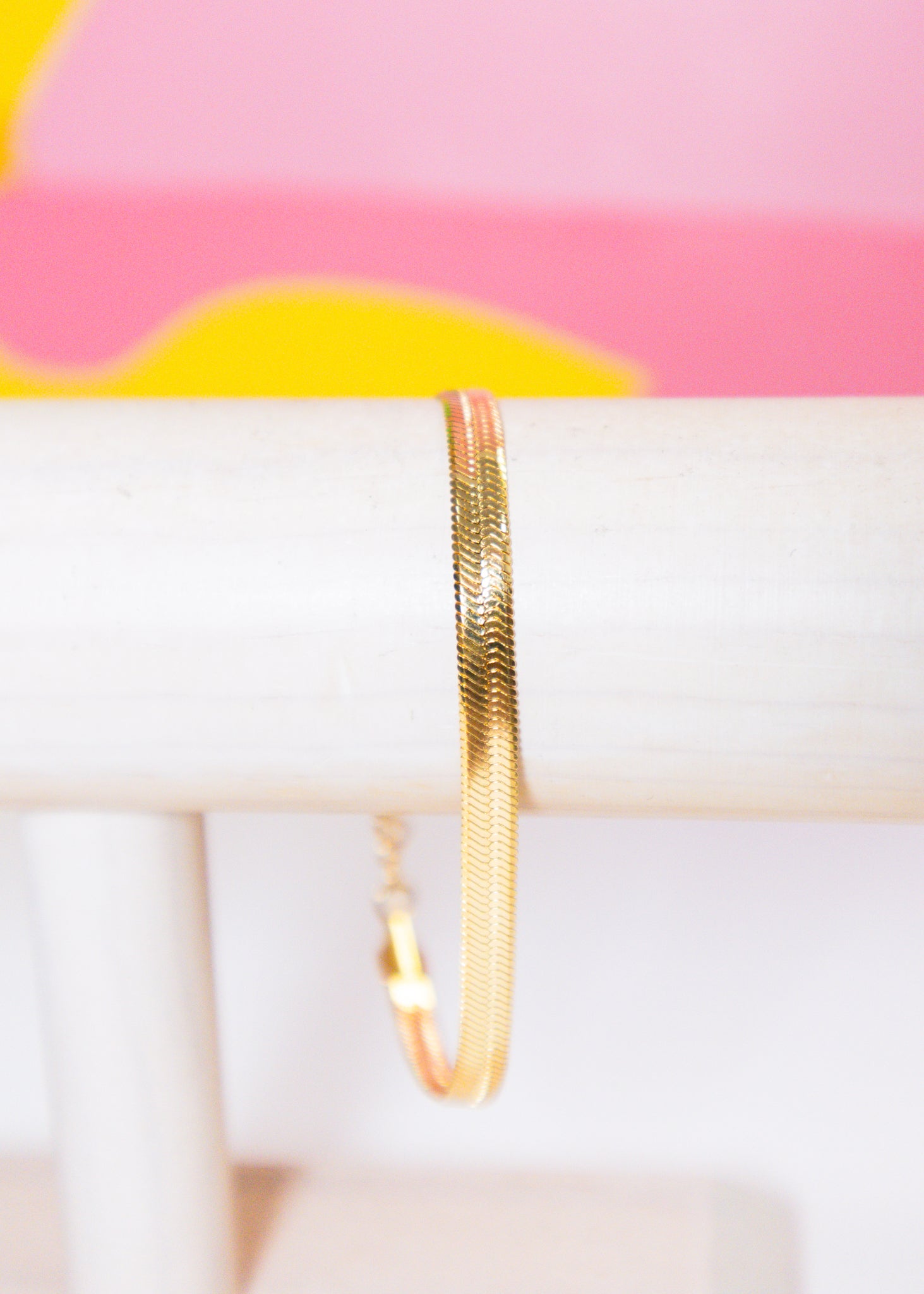 The Gold Thick Herringbone Bracelet