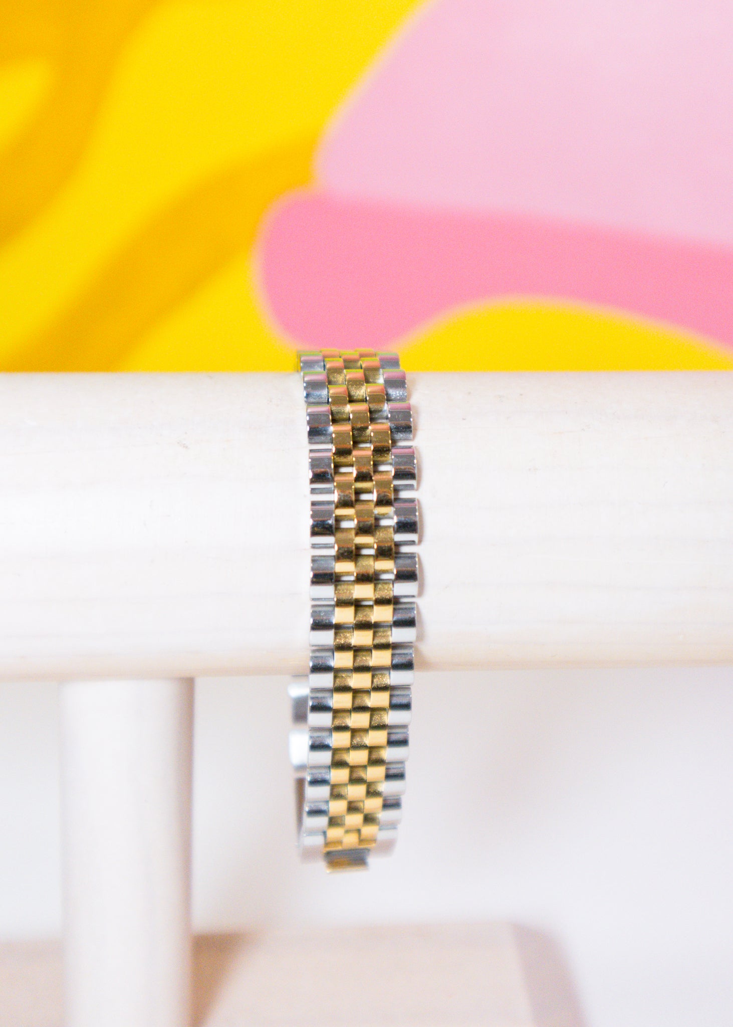 The Thick Two-Toned Watch Band Bracelet