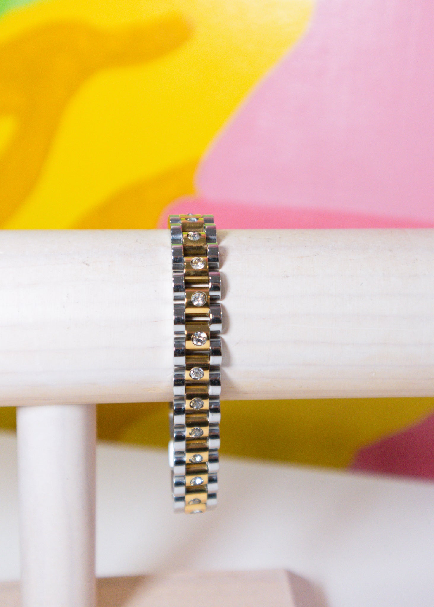 The Diamond Two-Toned Watch Band Bracelet