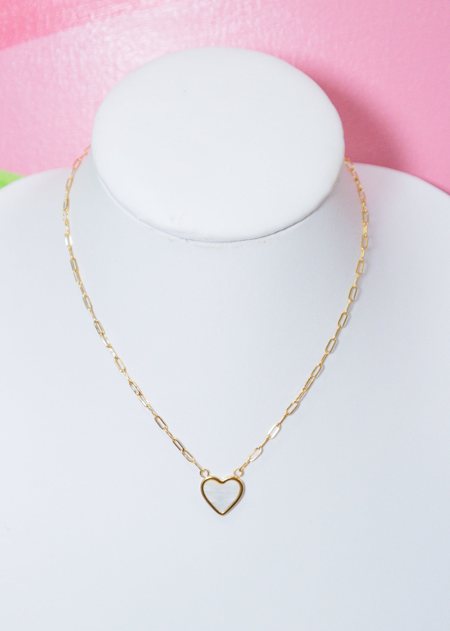 The White Heart Gold Necklace