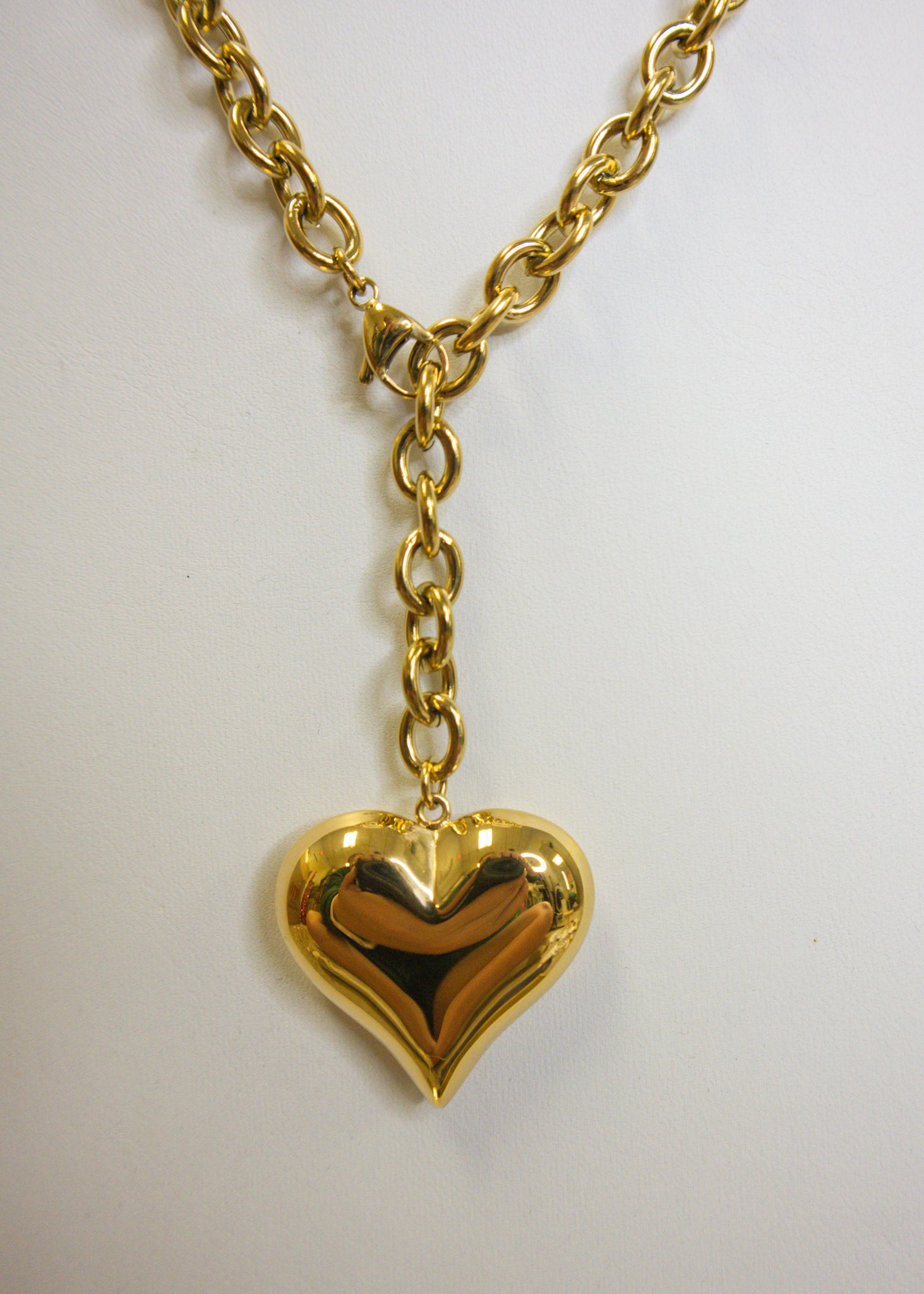 Gold XL Wrap Around Heart Necklace