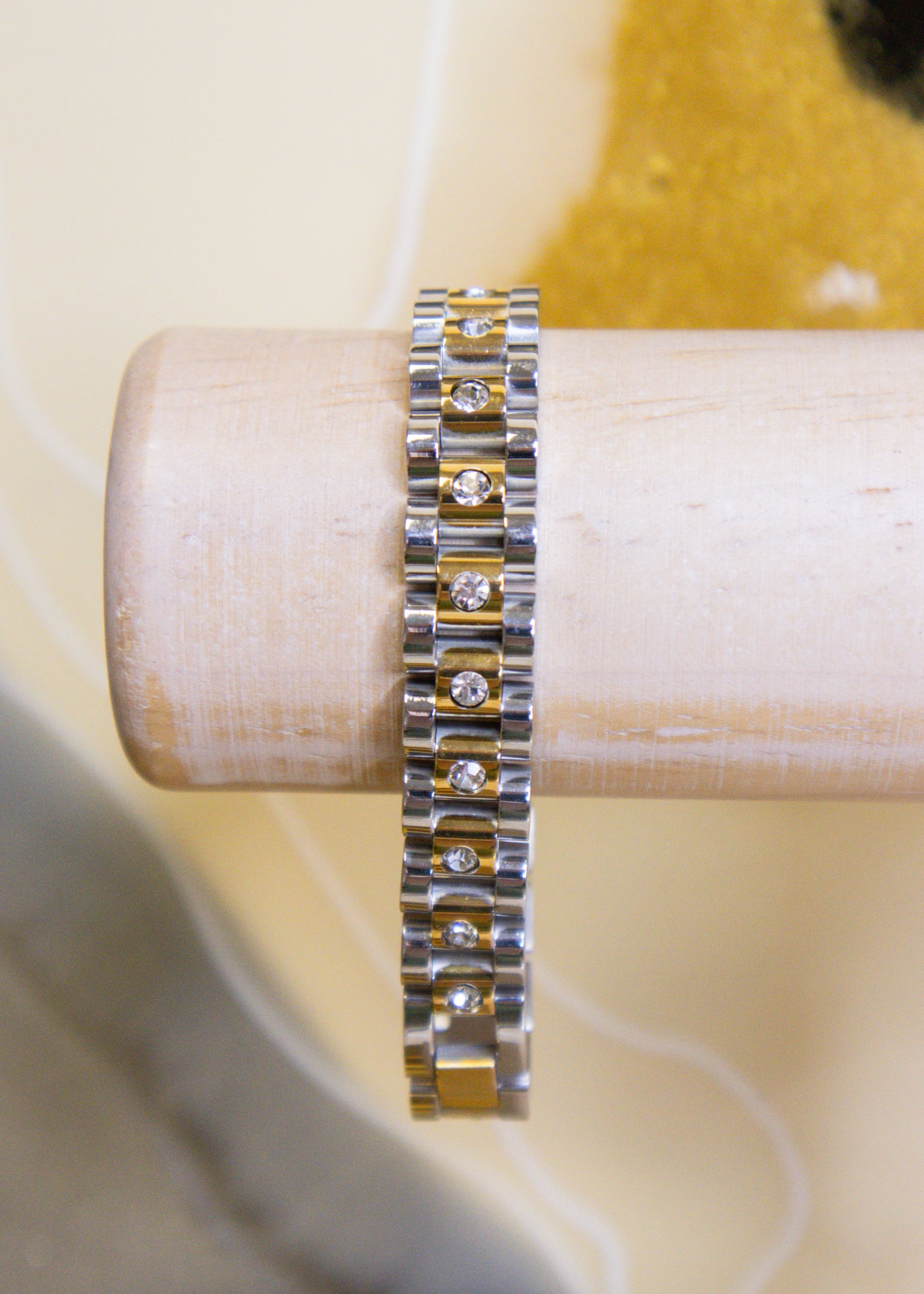 The Diamond Two-Toned Watch Band Bracelet