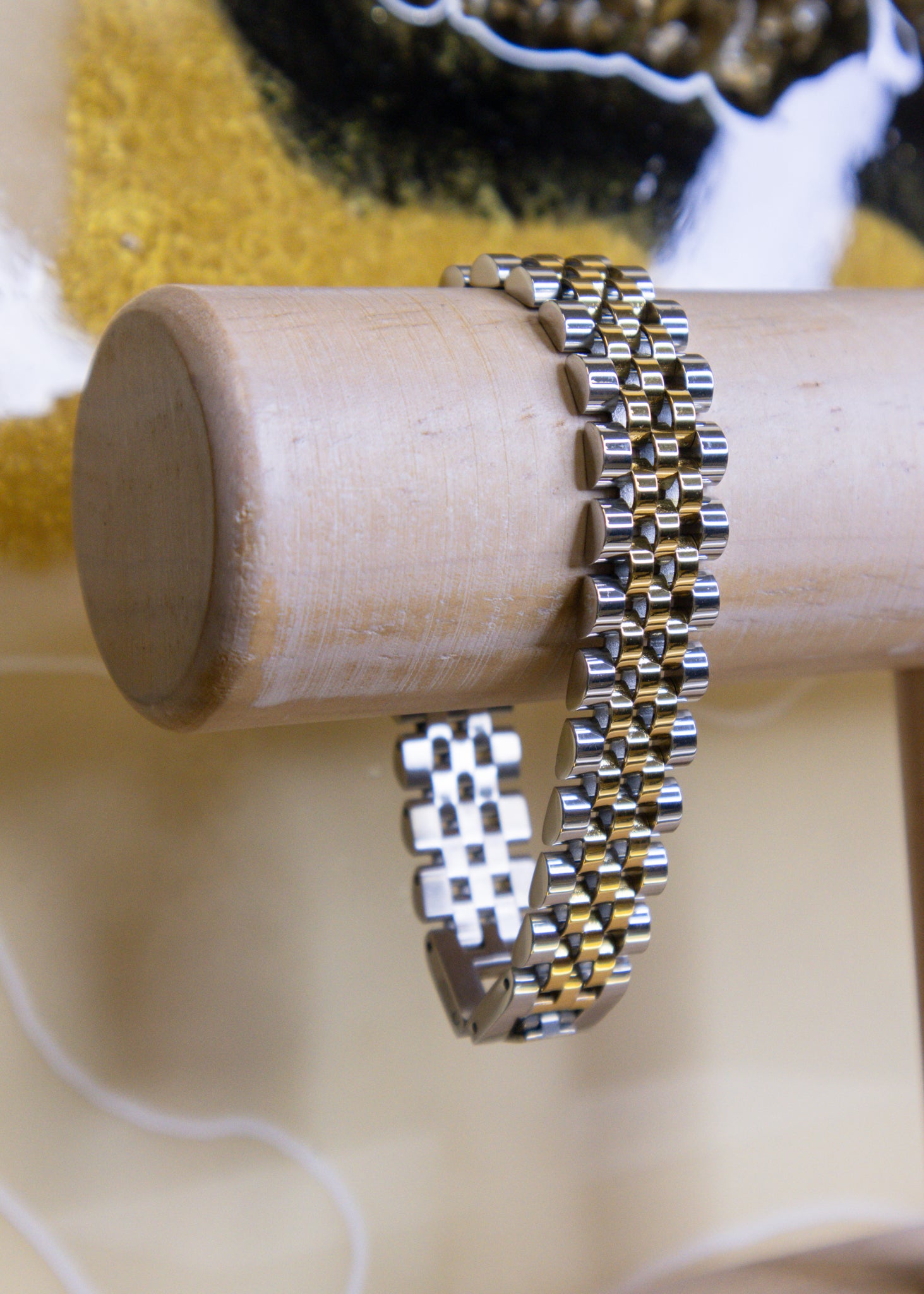 The Thick Two-Toned Watch Band Bracelet