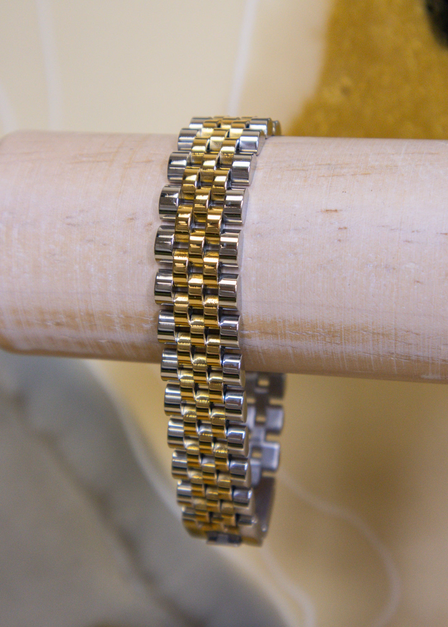 The Thick Two-Toned Watch Band Bracelet