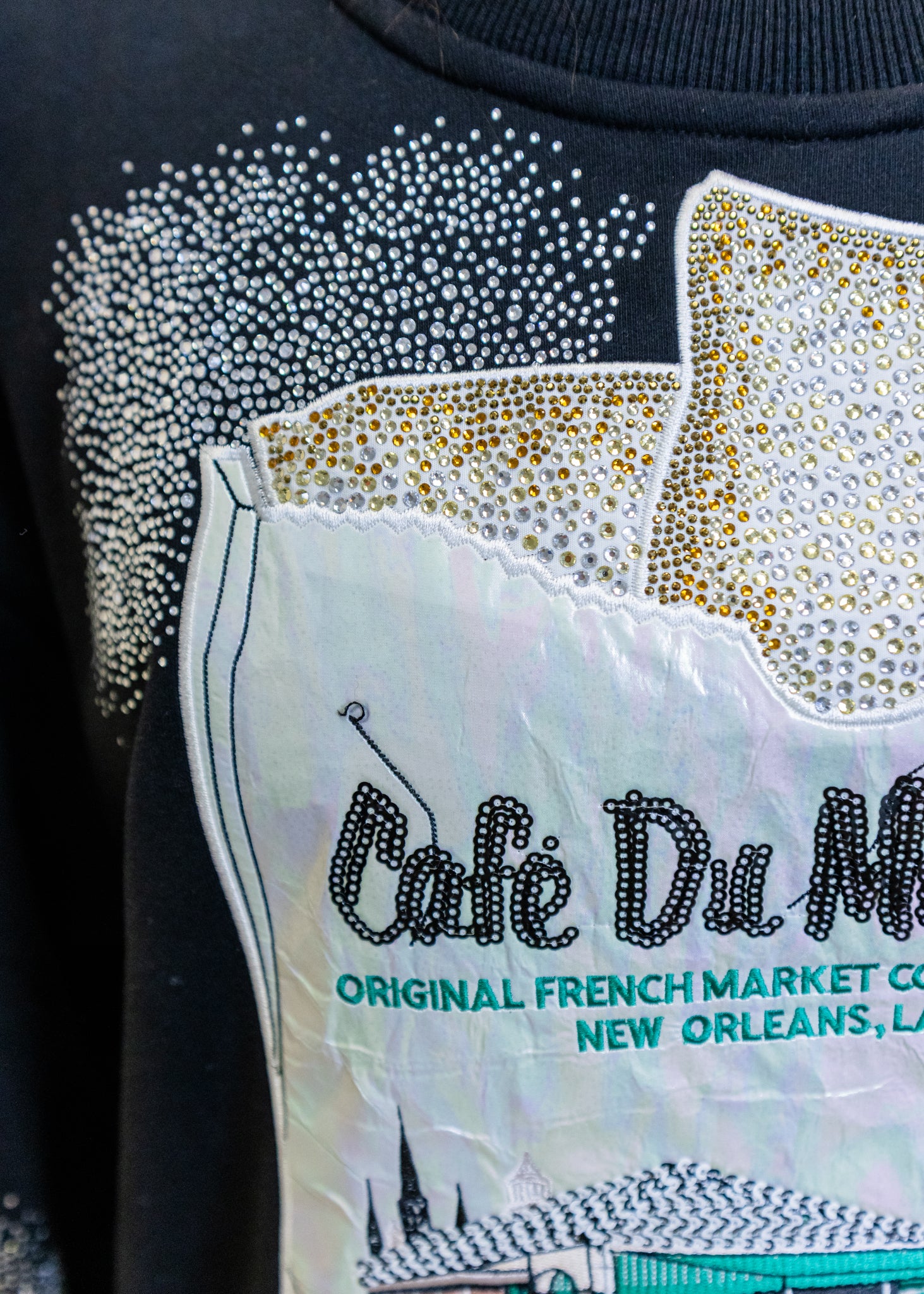 Licensed Black 'Café Du Monde' Beignet Bag & Powdered Sugar Sweatshirt