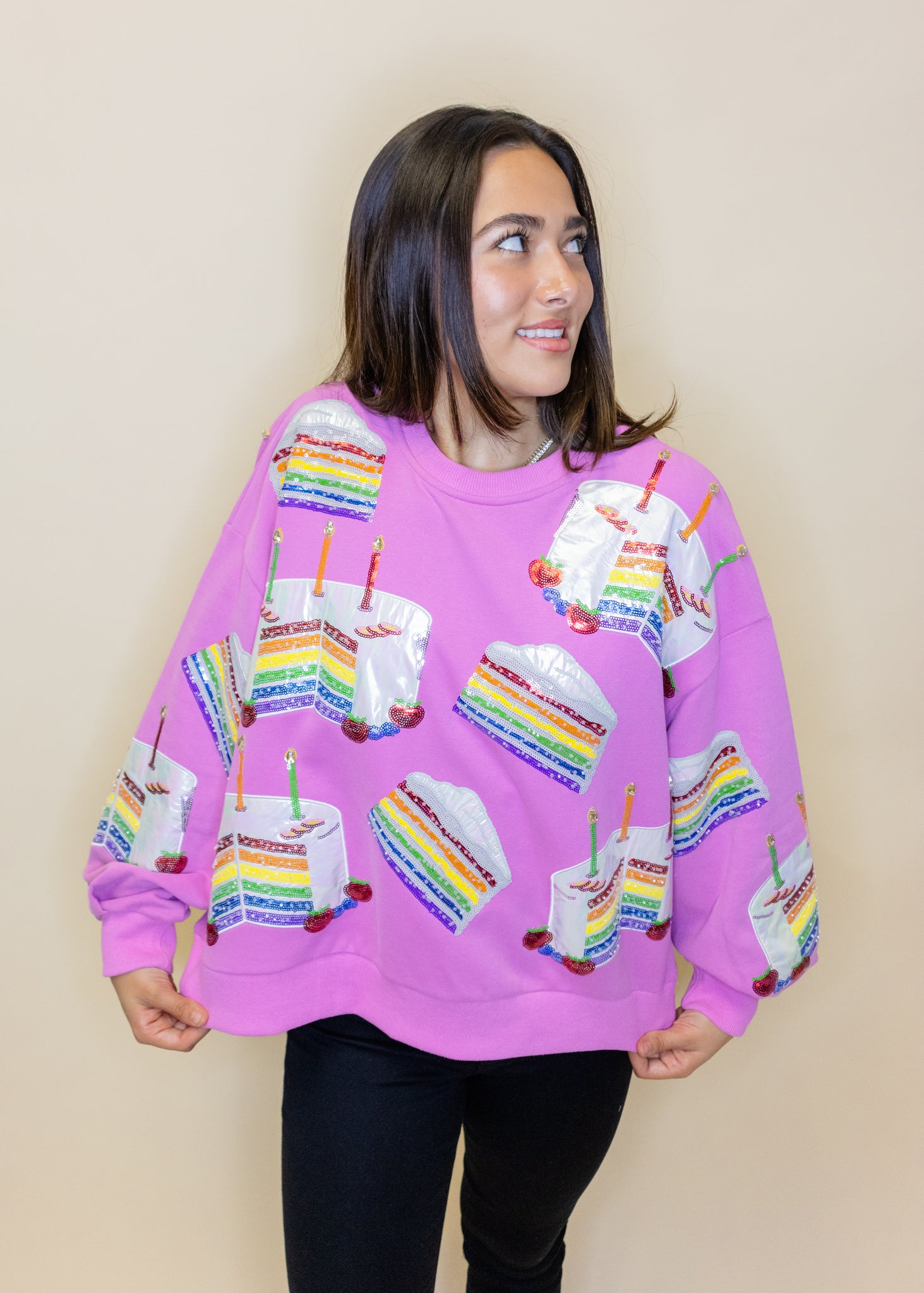Hot Pink Birthday Cake Sweatshirt