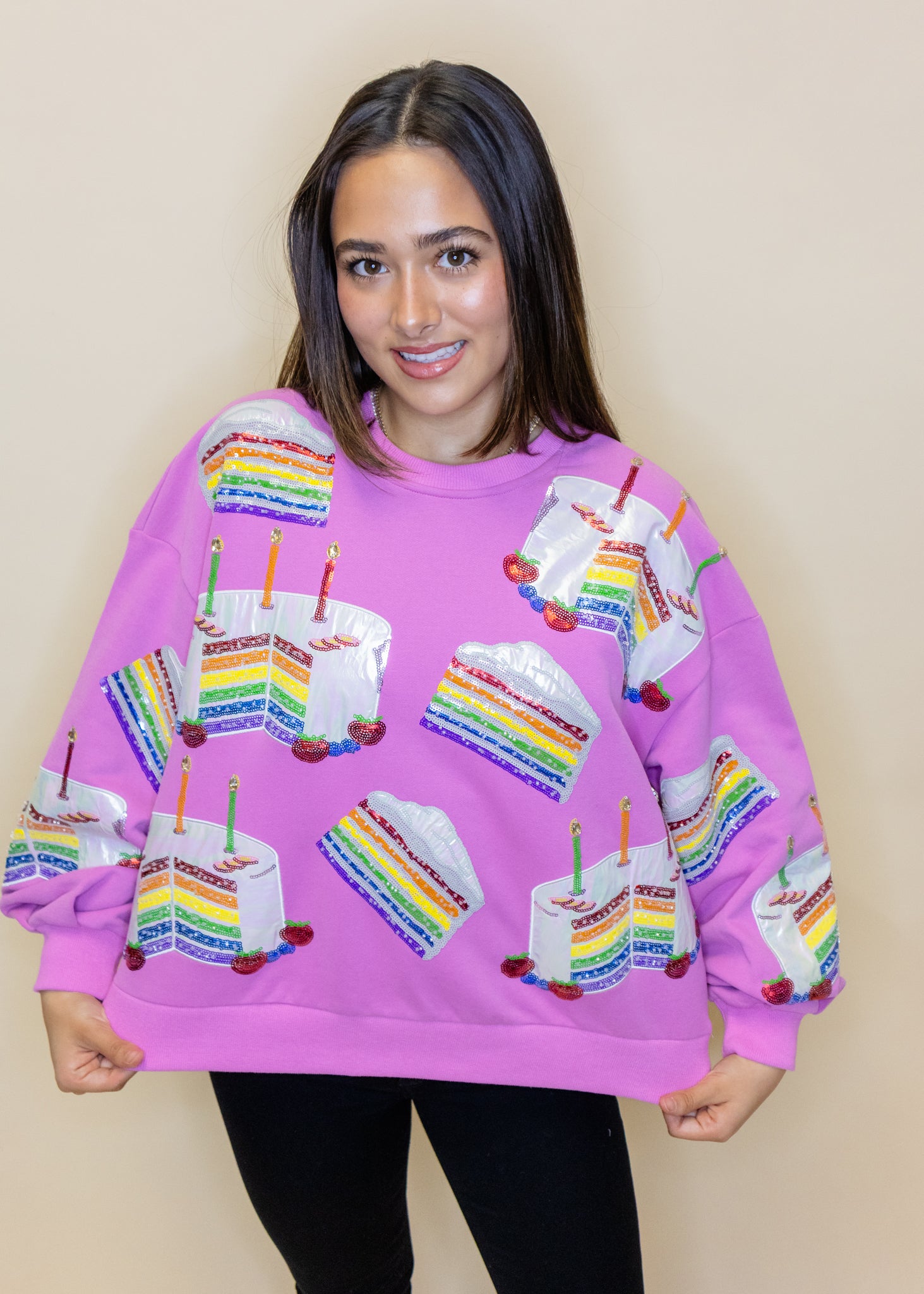 Hot Pink Birthday Cake Sweatshirt