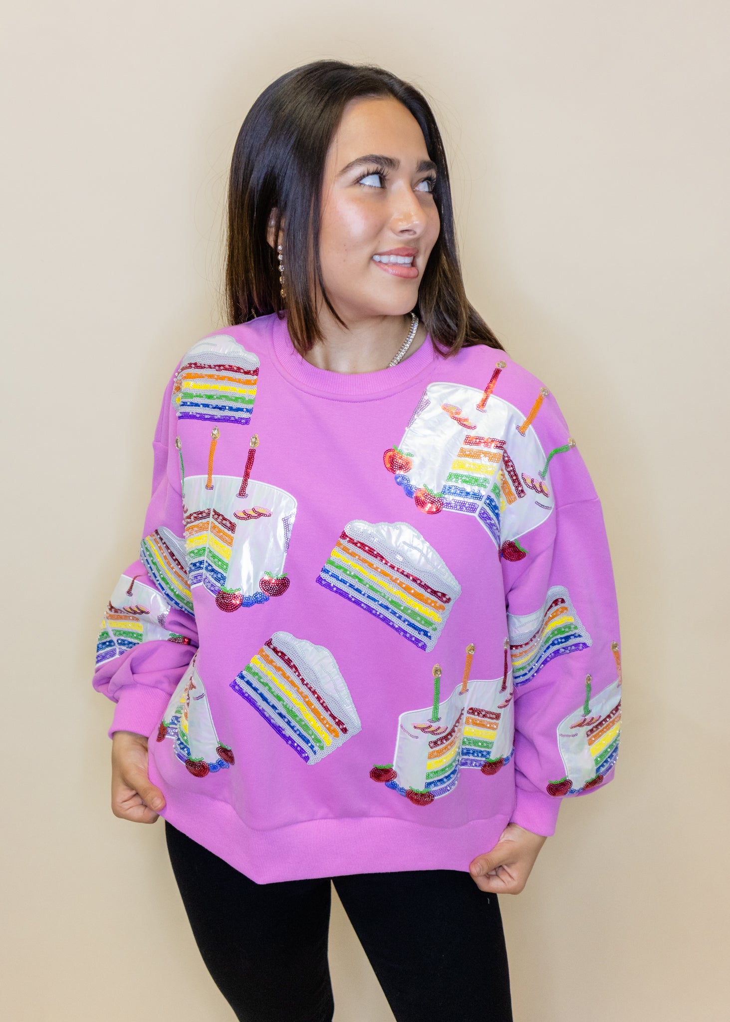 Hot Pink Birthday Cake Sweatshirt