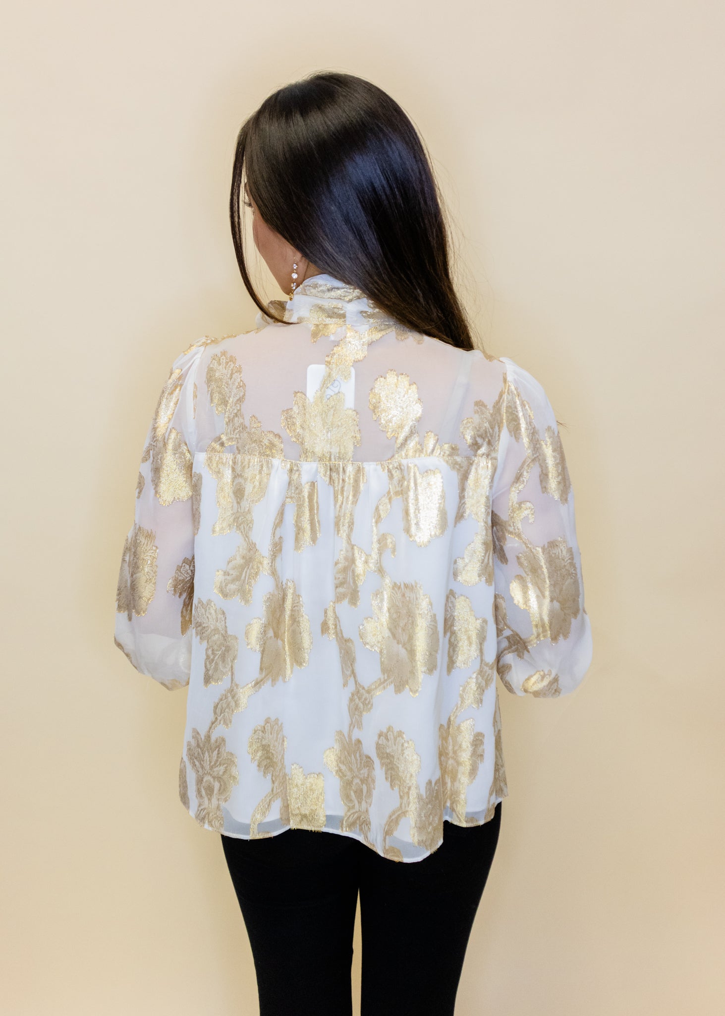 Gold Metallic Bow Top