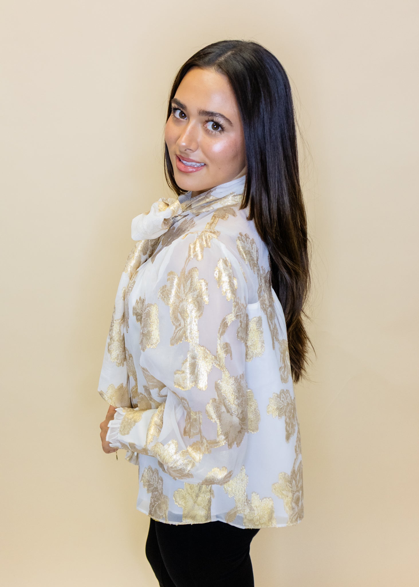 Gold Metallic Bow Top