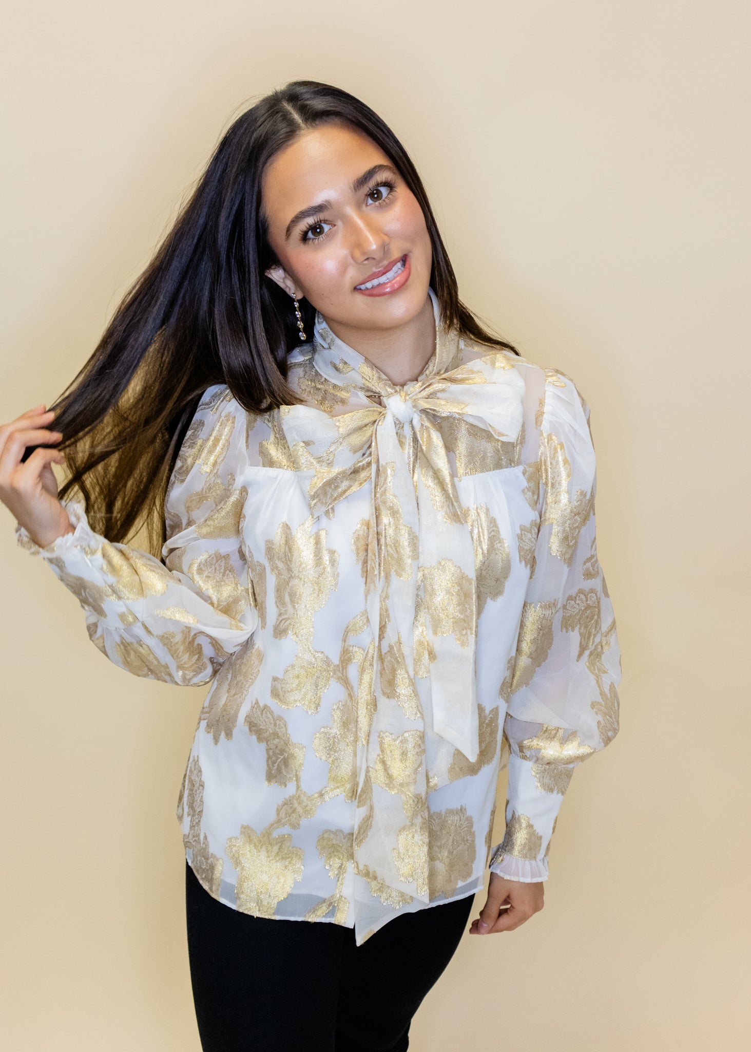 Gold Metallic Bow Top