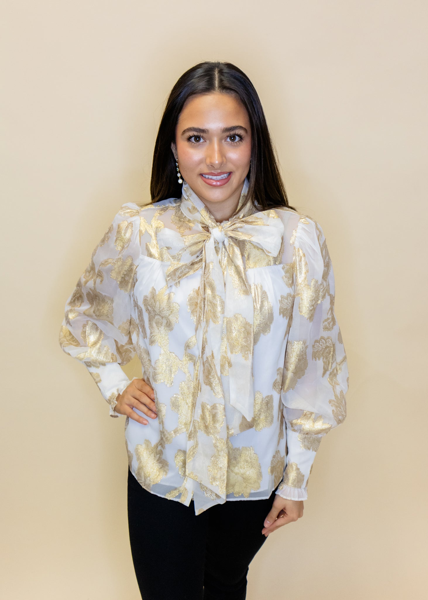 Gold Metallic Bow Top