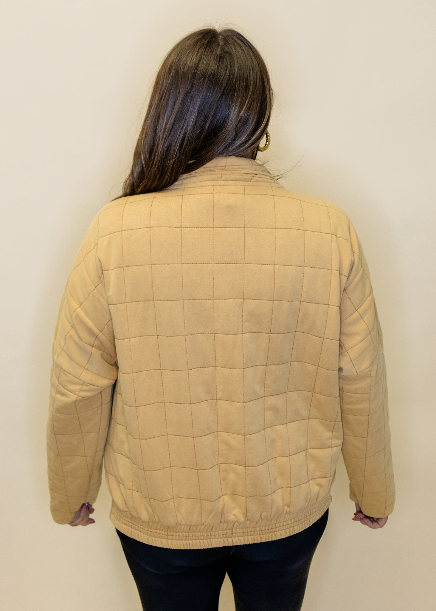 Latte Quilted Washed Jacket
