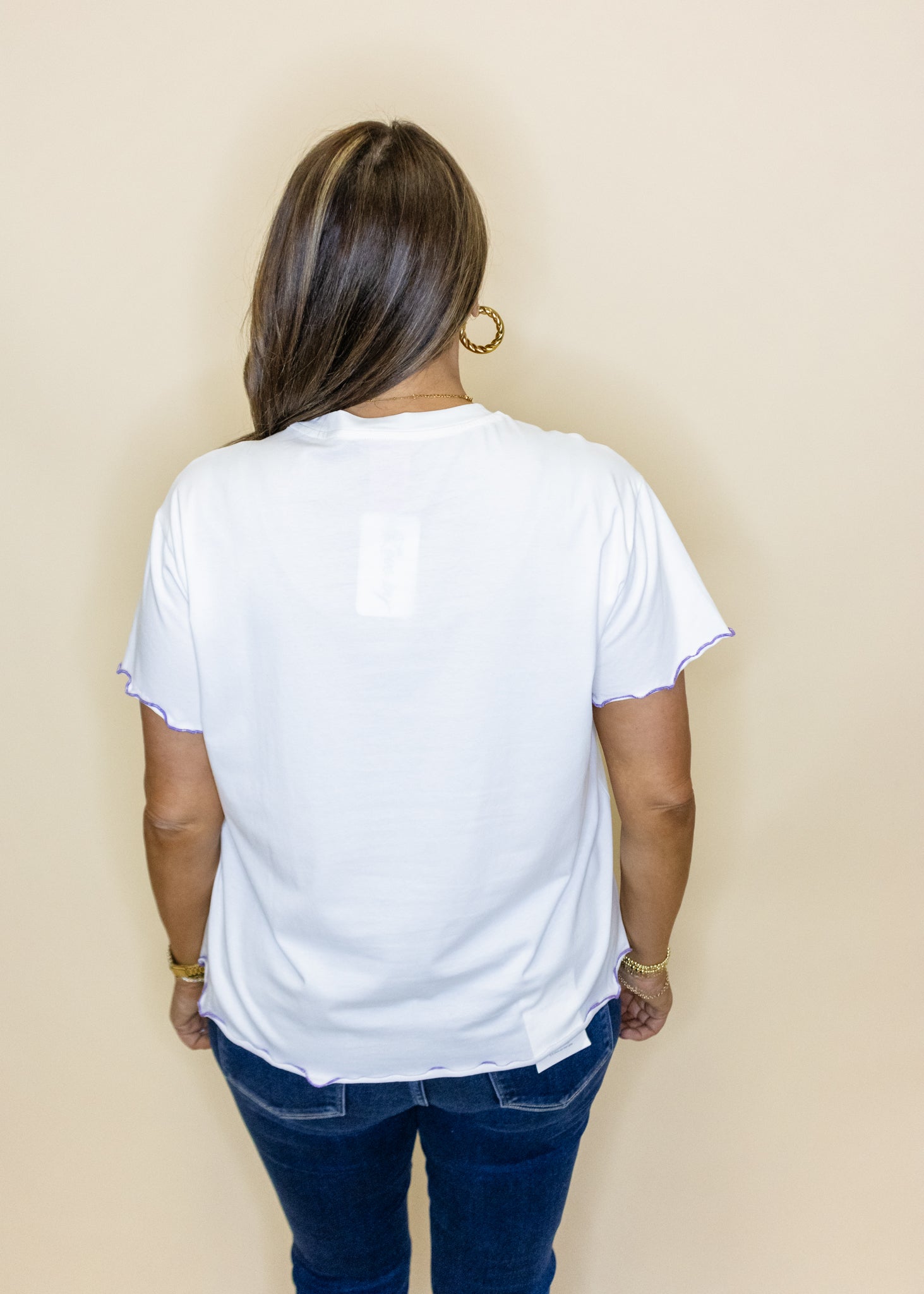 White Frill Edge King Cake Tee