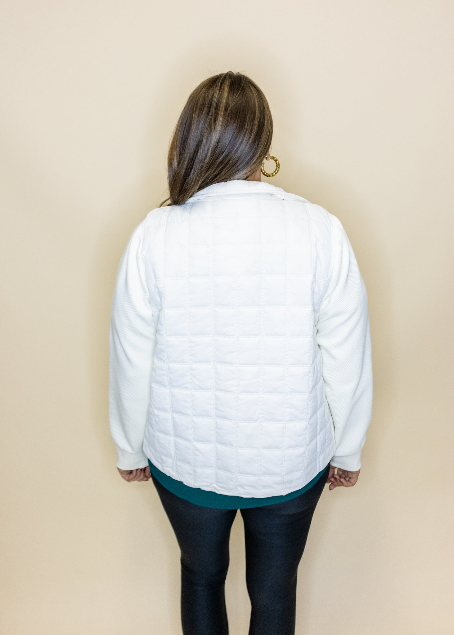 White Puff Zipper Jacket