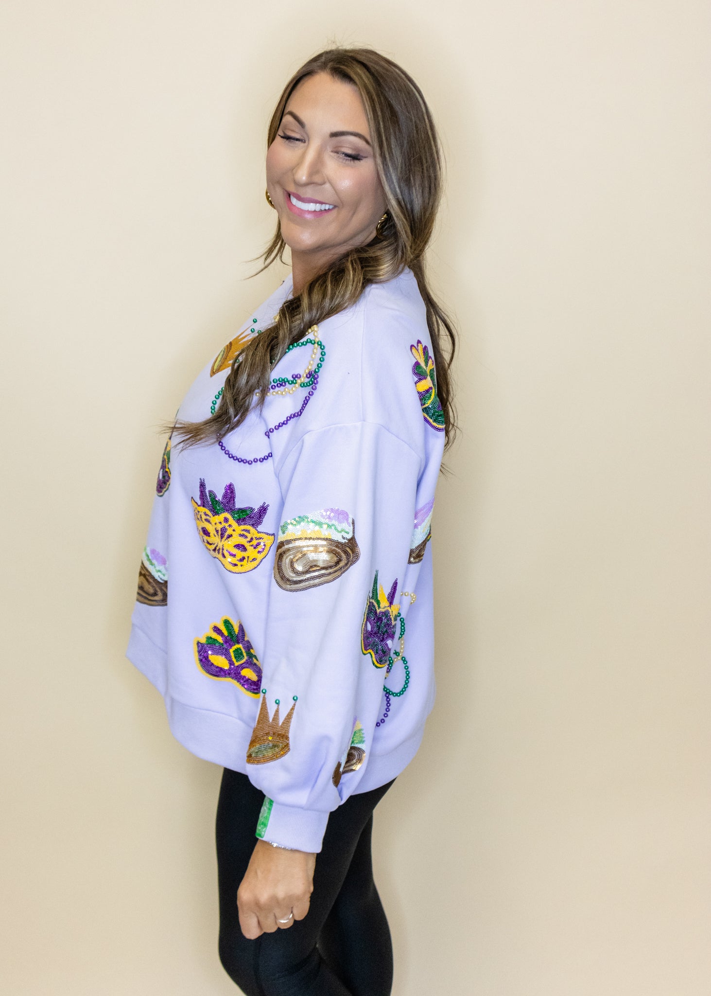 Lavender Mardi Gras Icon Sweatshirt