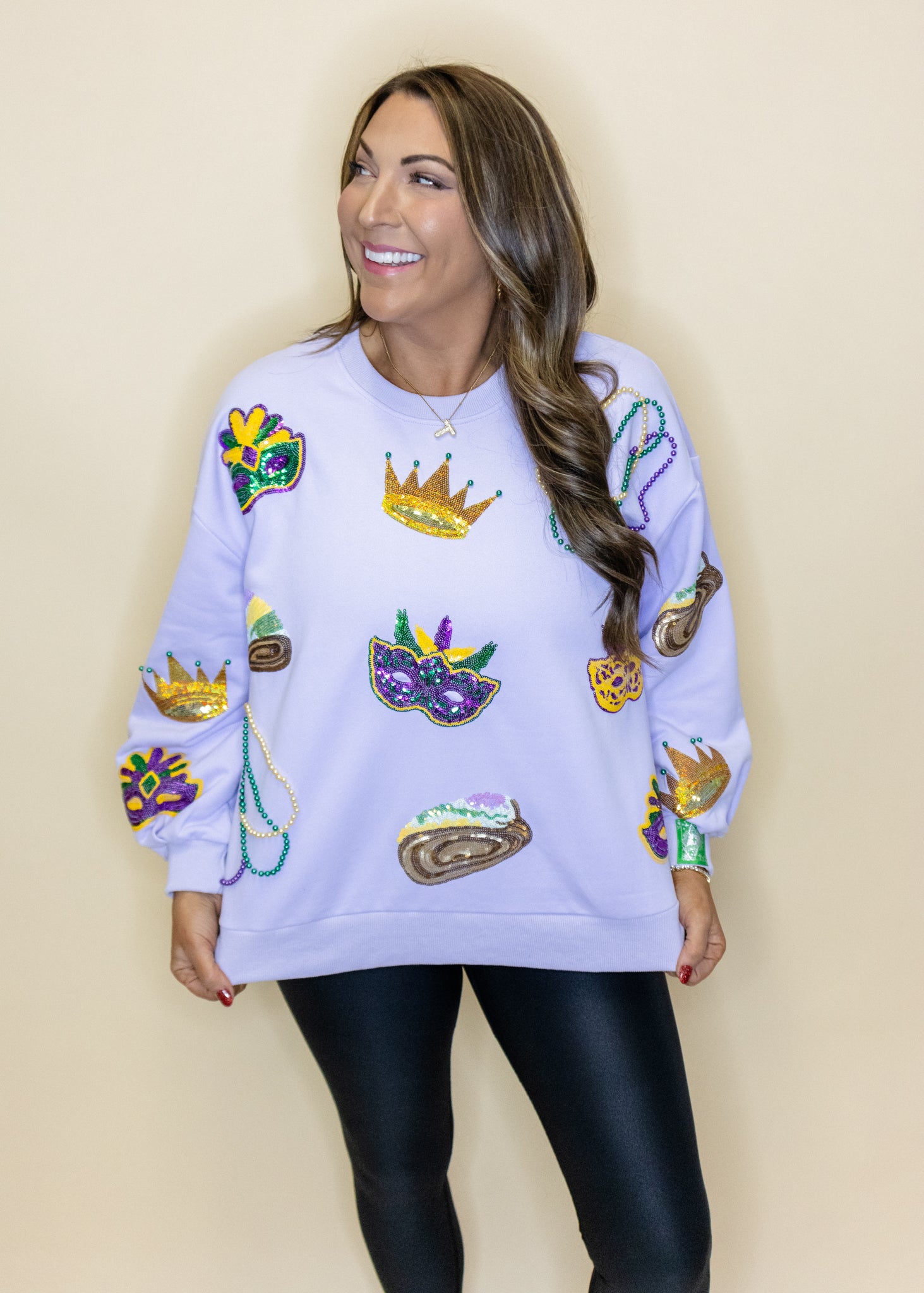 Lavender Mardi Gras Icon Sweatshirt