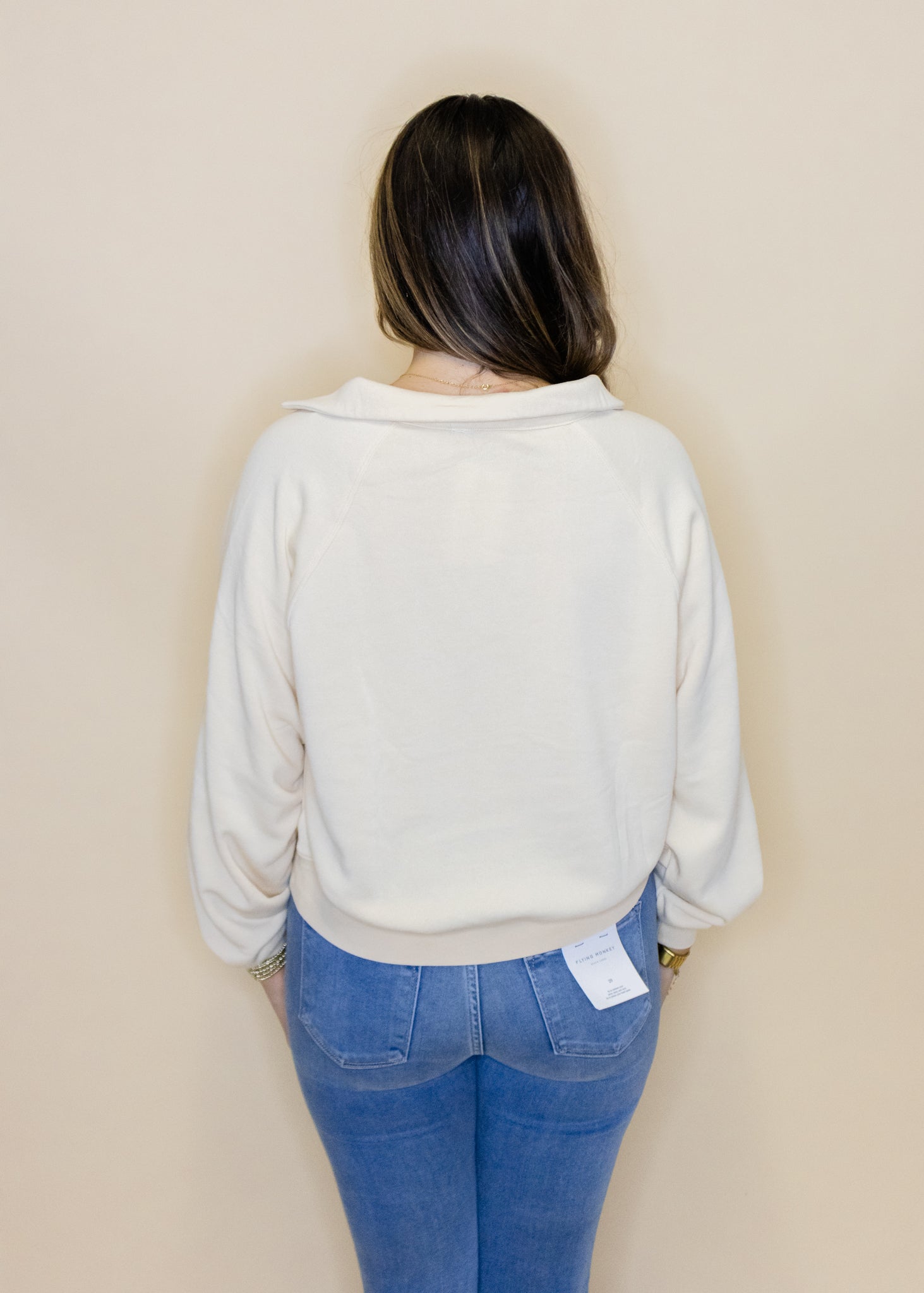 Cream Collared Sweatshirt