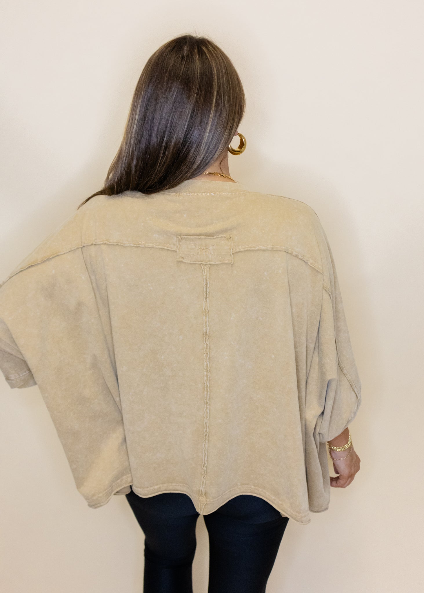 Taupe Detail Dolman Sleeve Top