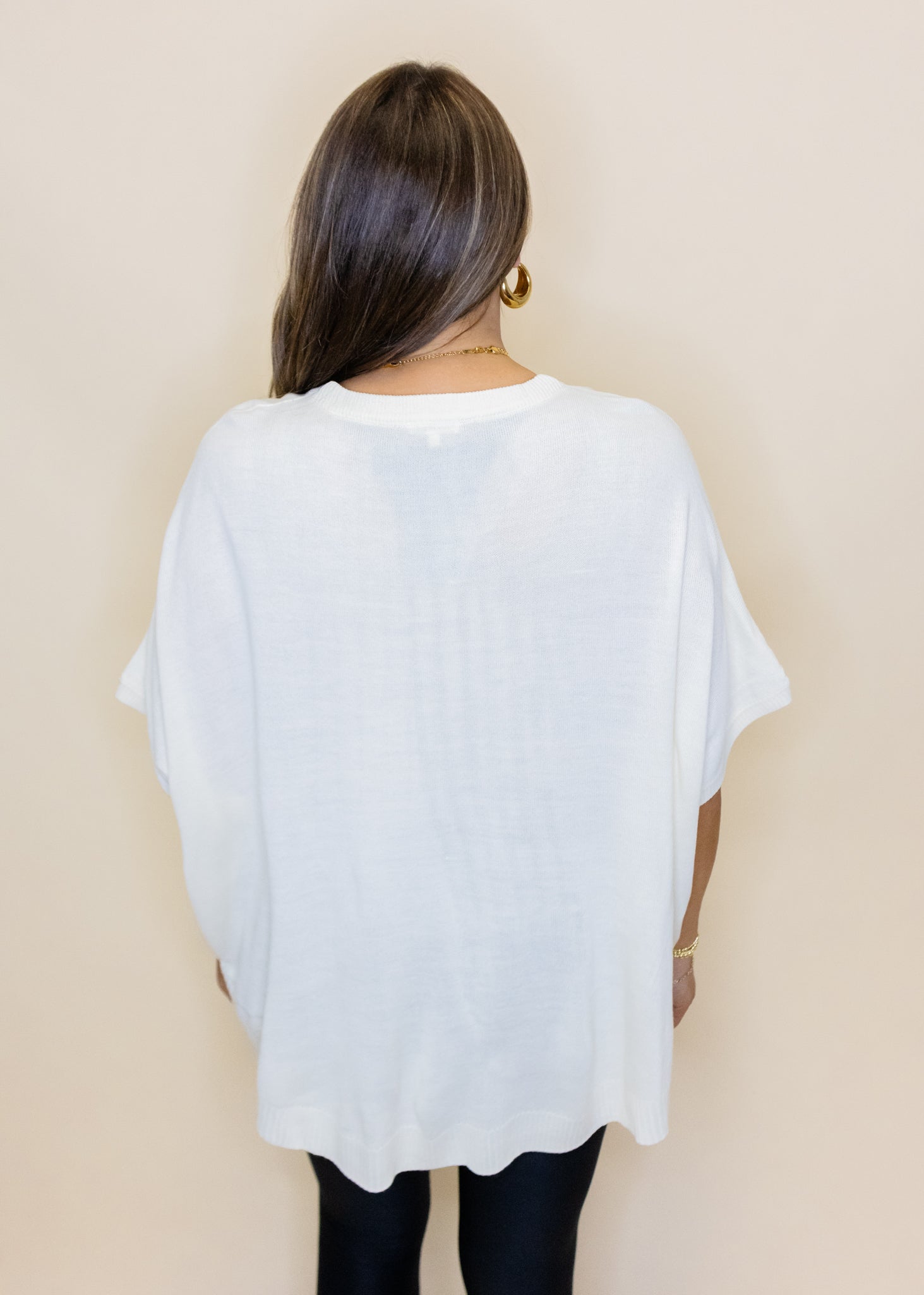 Ivory Dolman Light Weight Sweater