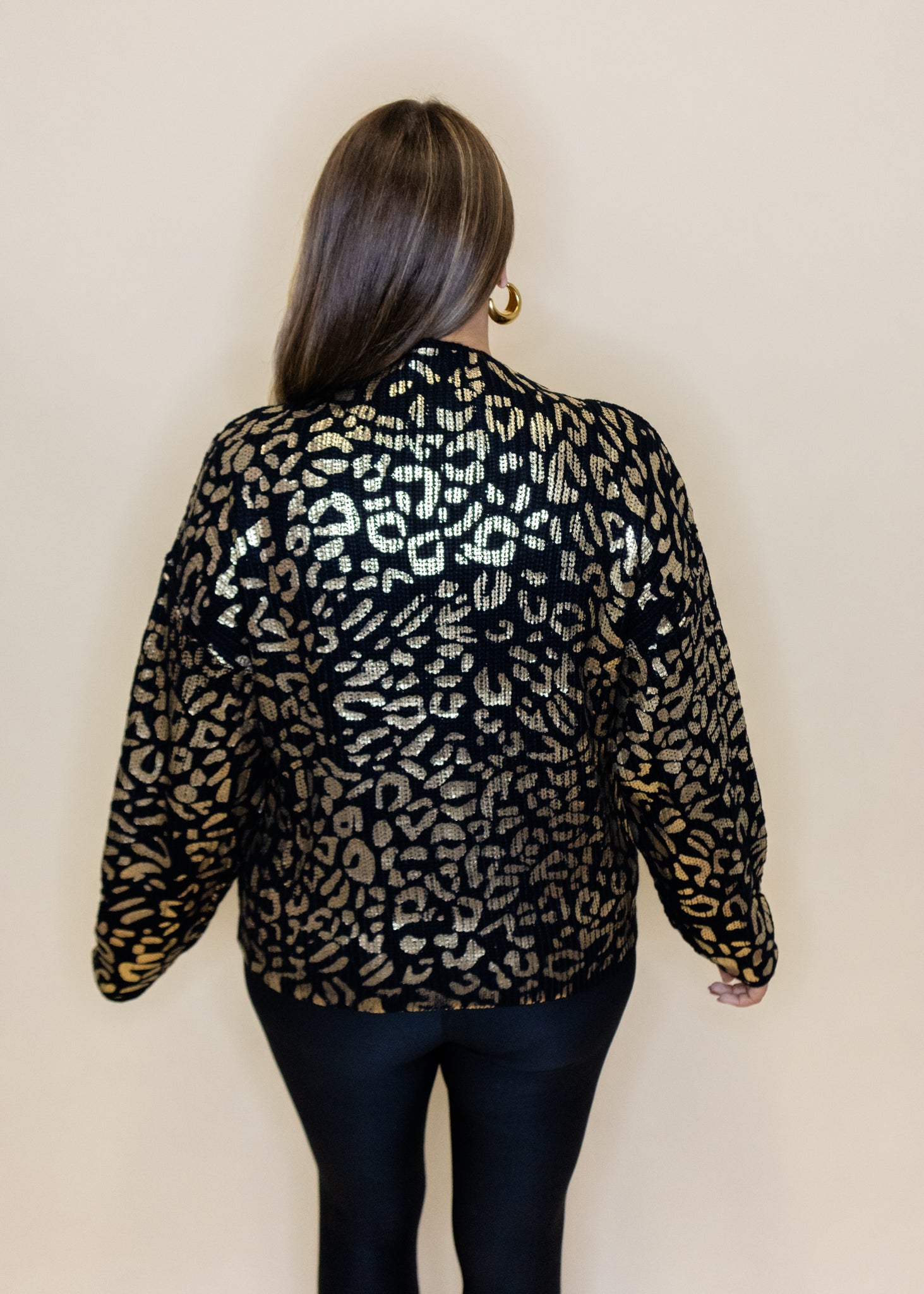 Black Metallic Leopard Sweater