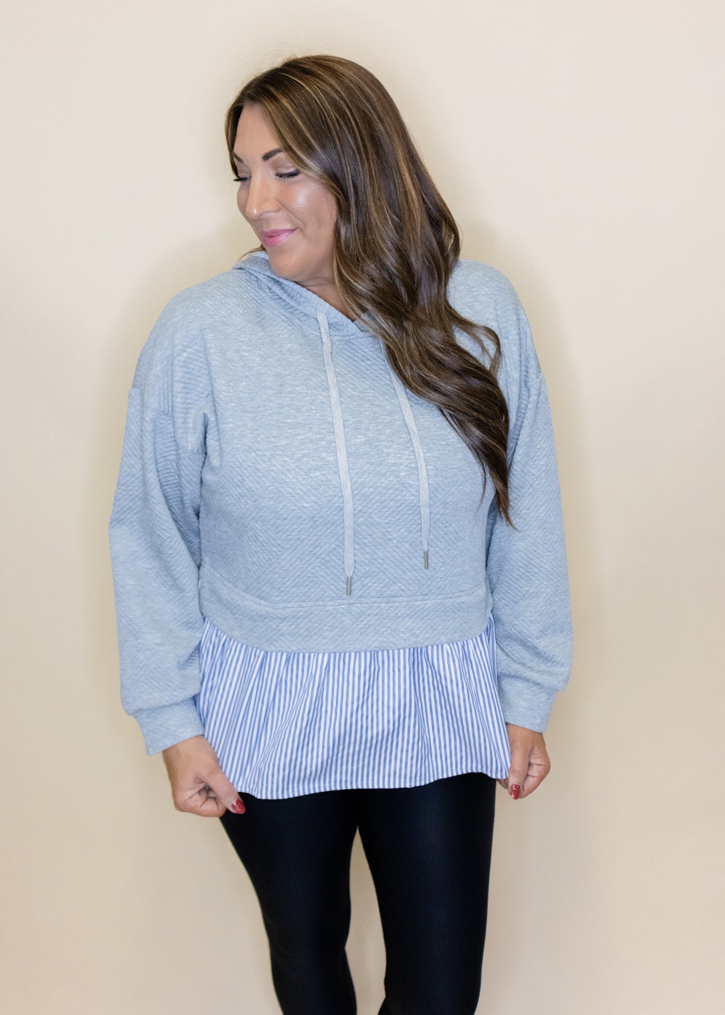 Grey Double Stripe Sweatshirt