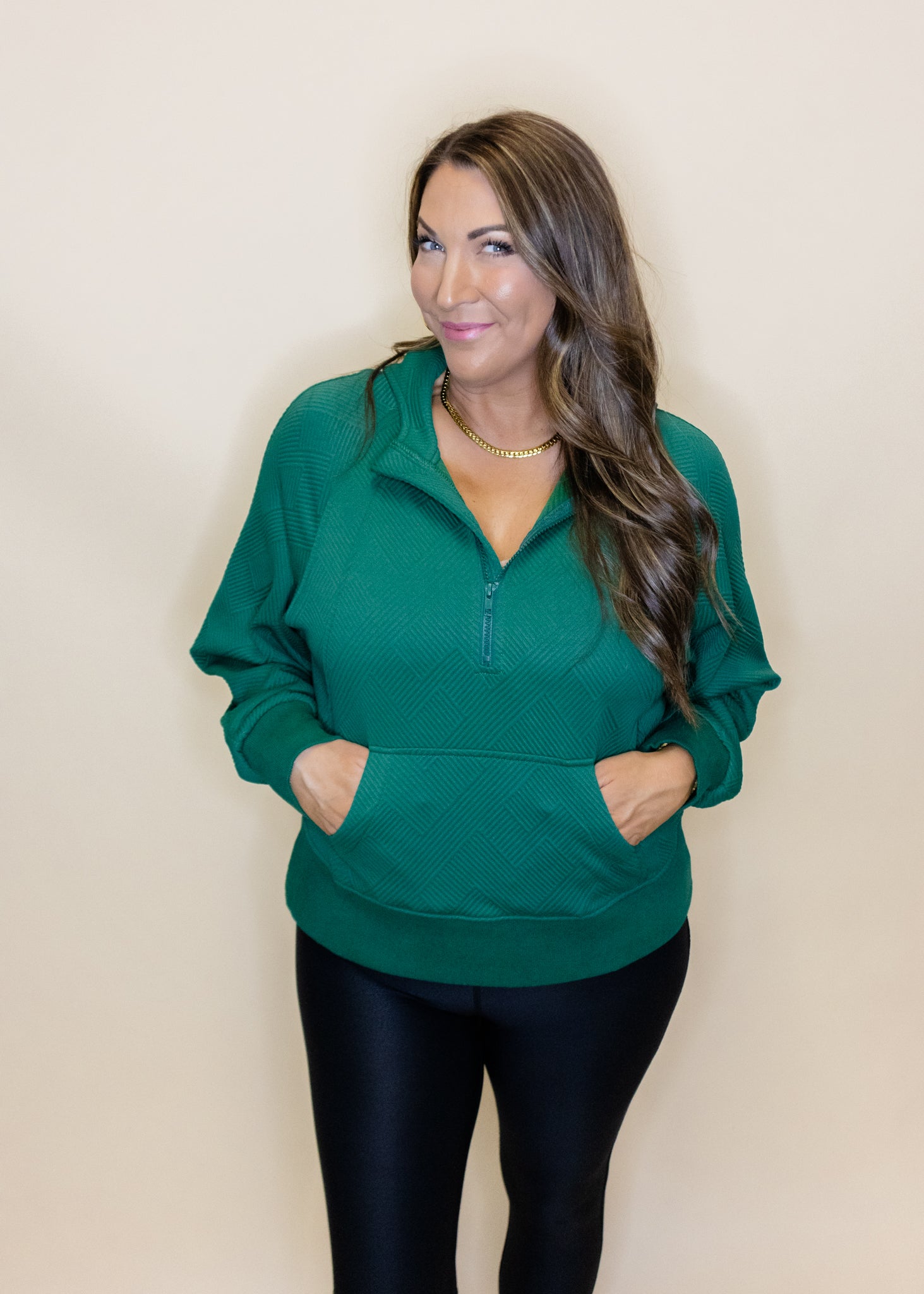 Green Zip Pocket Sweatshirt