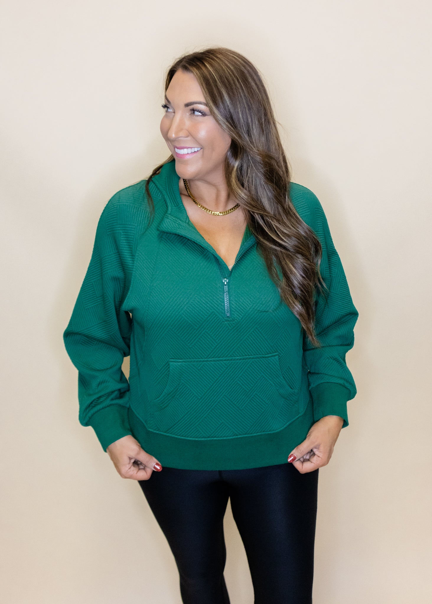 Green Zip Pocket Sweatshirt