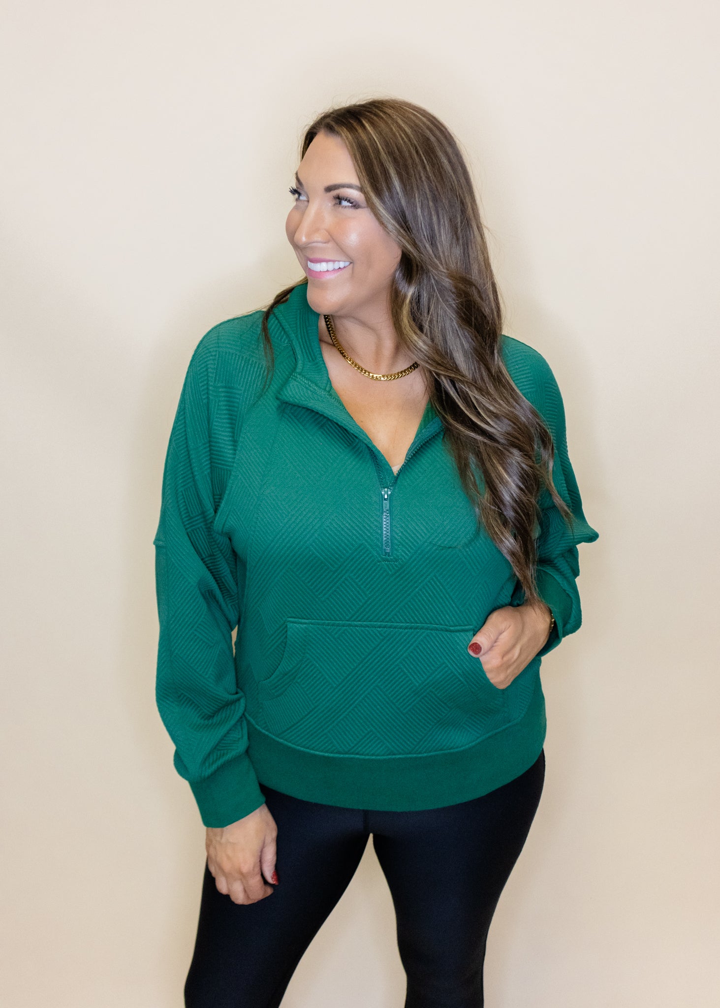 Green Zip Pocket Sweatshirt