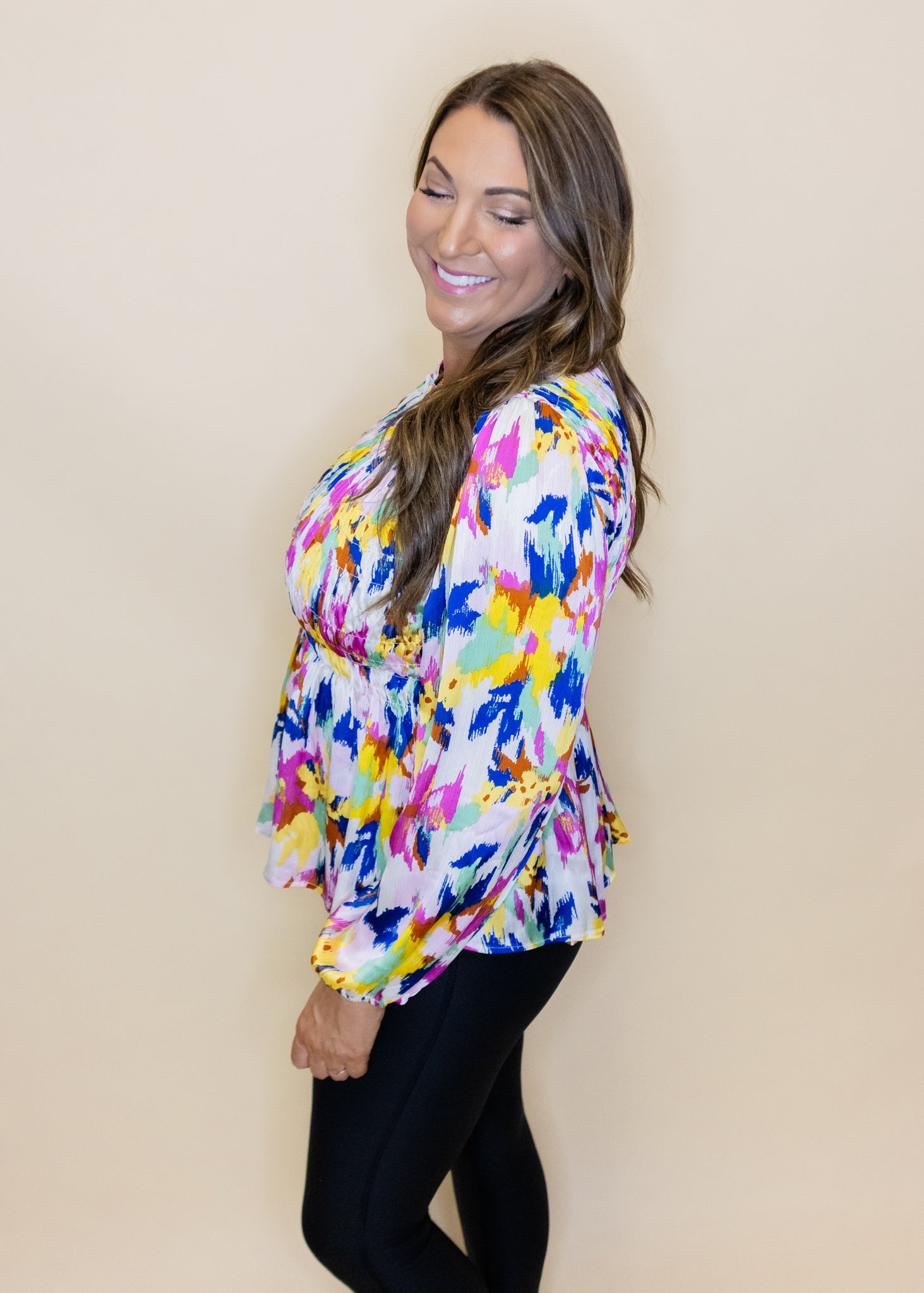 Multi Abstract Smock Top