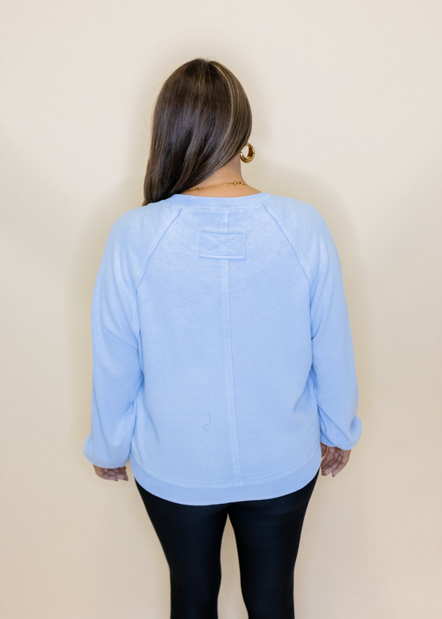 Powder Blue Solid Soft Sweatshirt