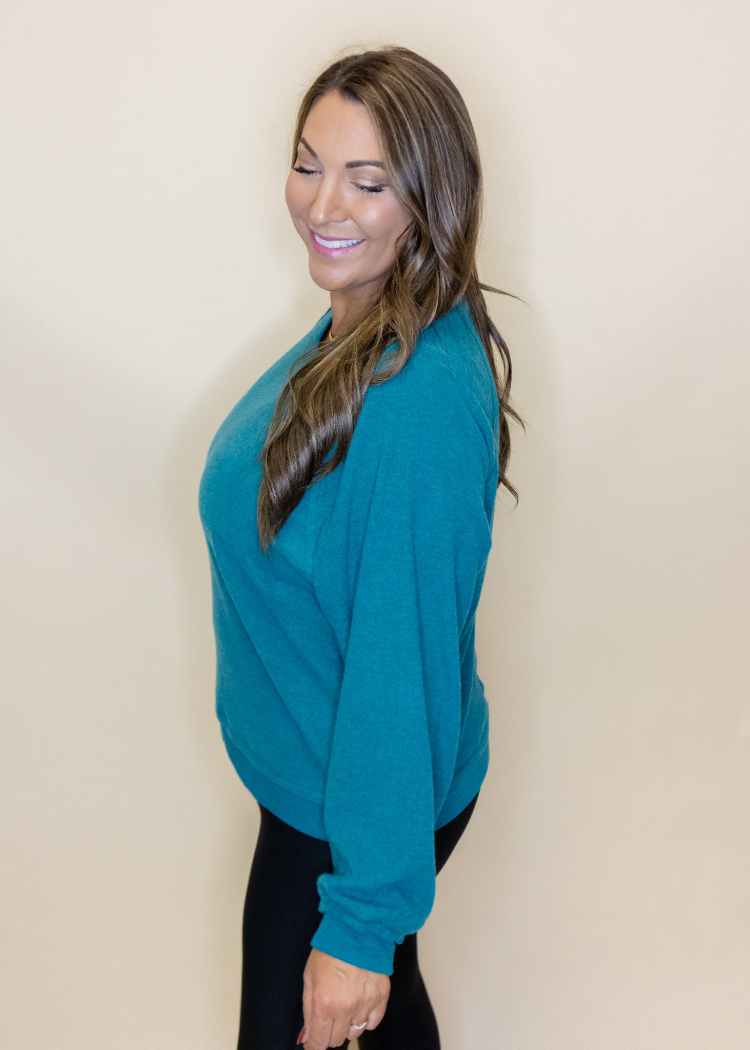 Teal Solid Soft Sweatshirt