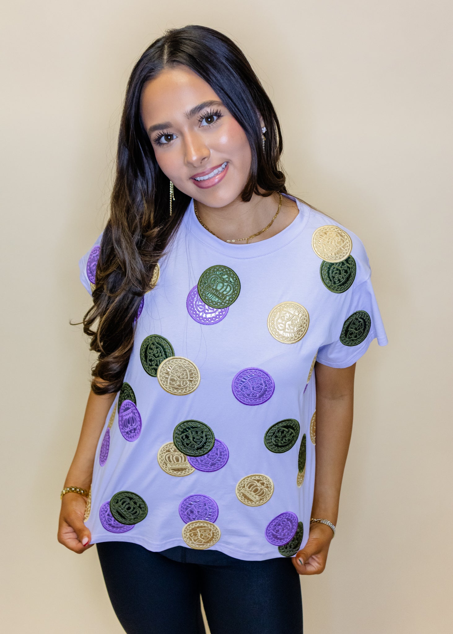 Lavender Mardi Gras Doubloon Tee