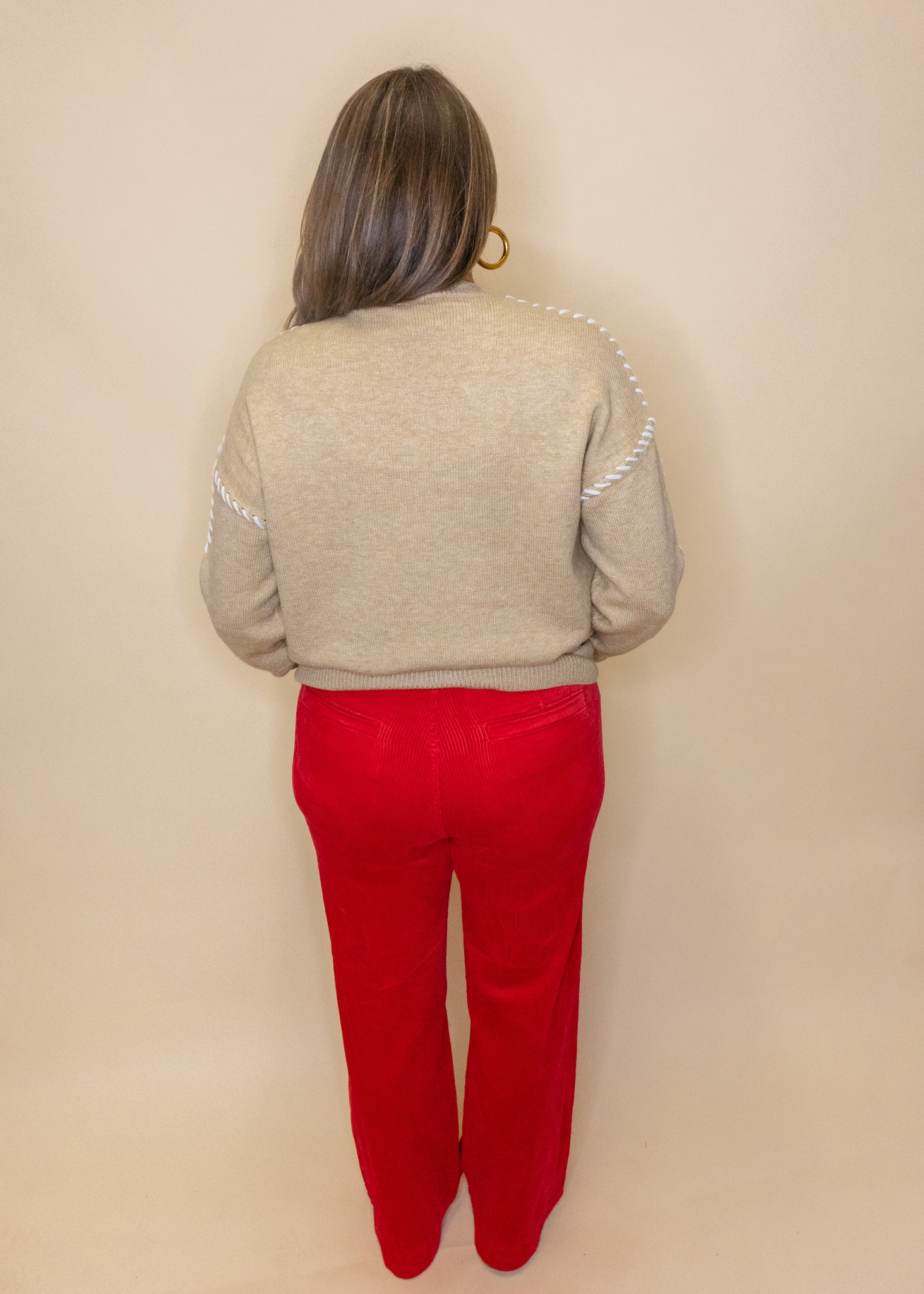 Red Corduroy Trouser Pants