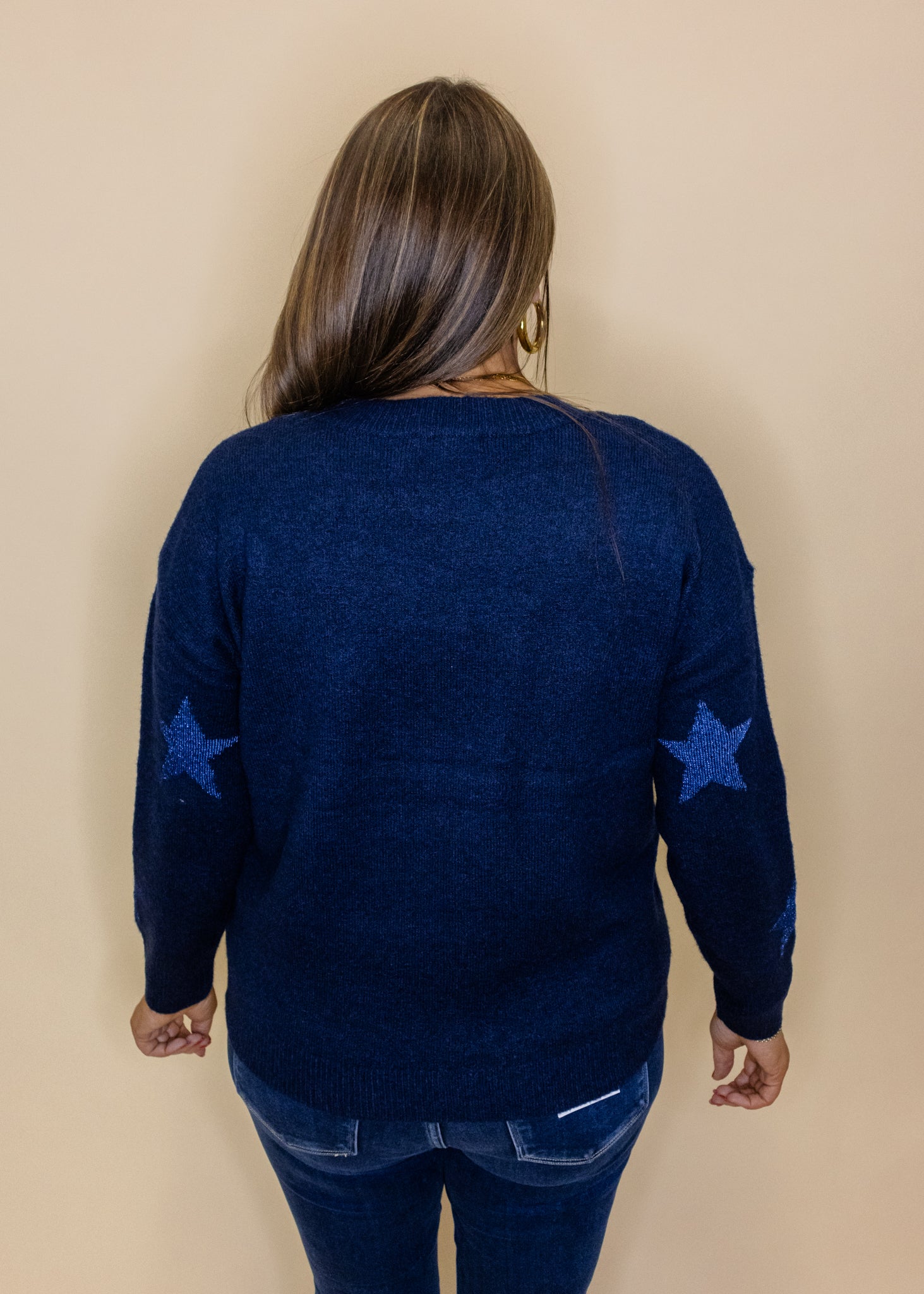 Navy Star Sweater