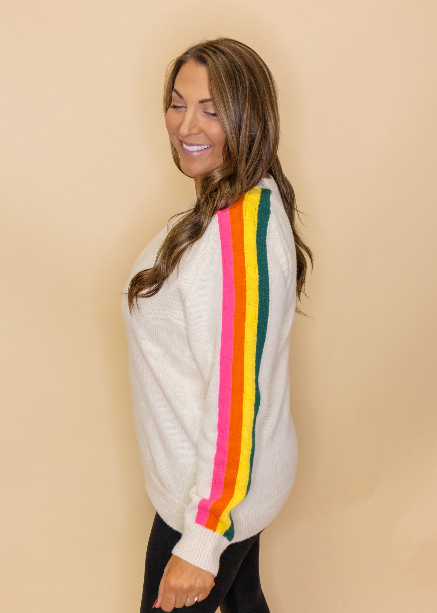 Ivory Multi Stripe Sweater