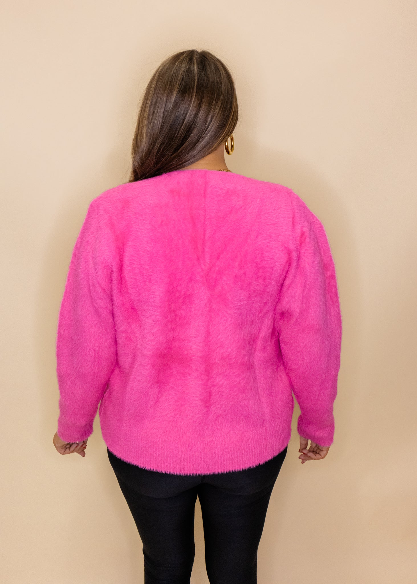 Marisol Pink Fuzzy Cardigan