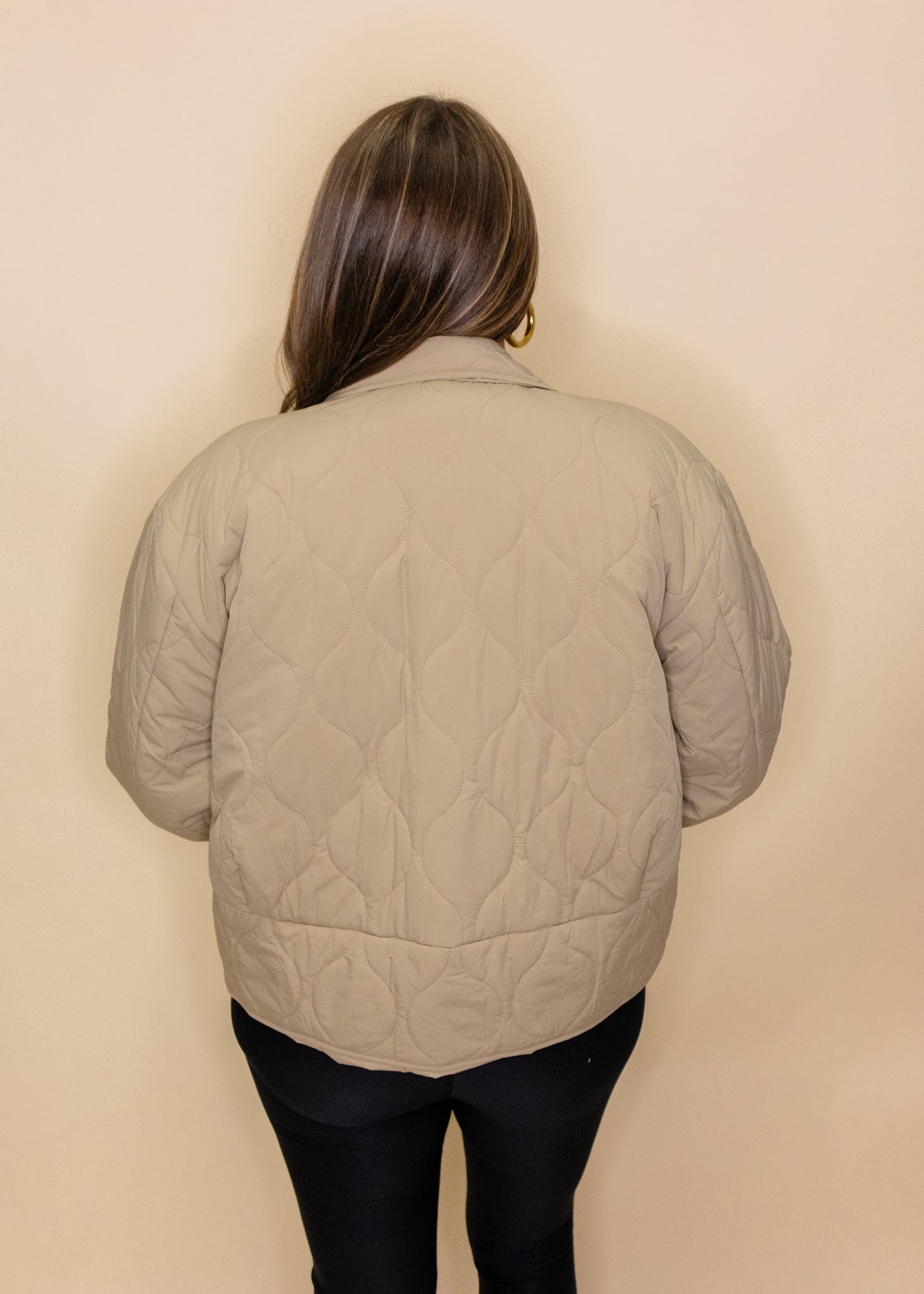 Khaki Quilted Pocket Jacket