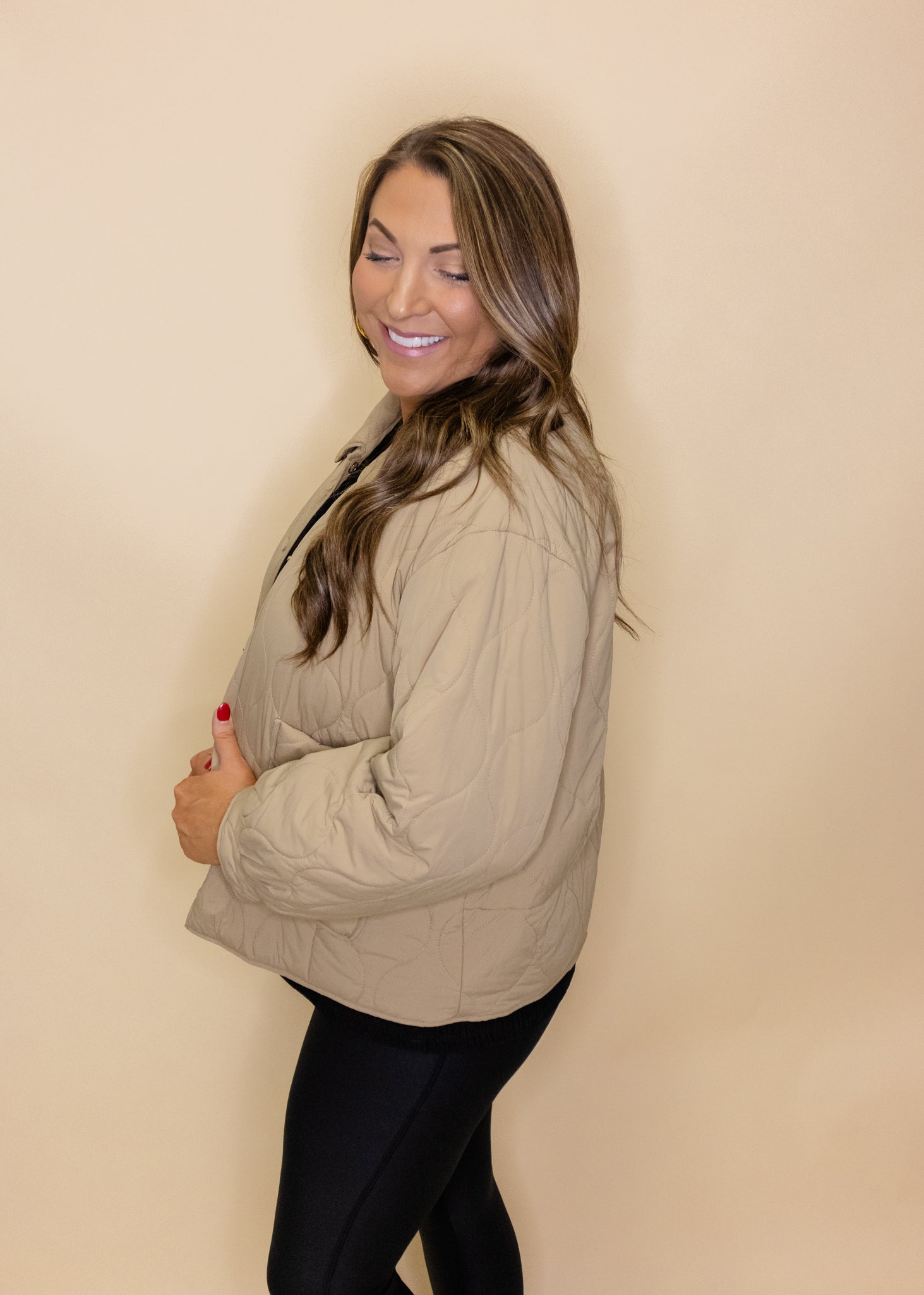 Khaki Quilted Pocket Jacket