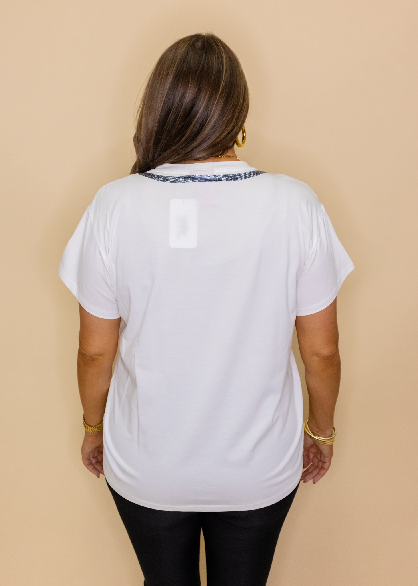 White Camera Around Neck Tee