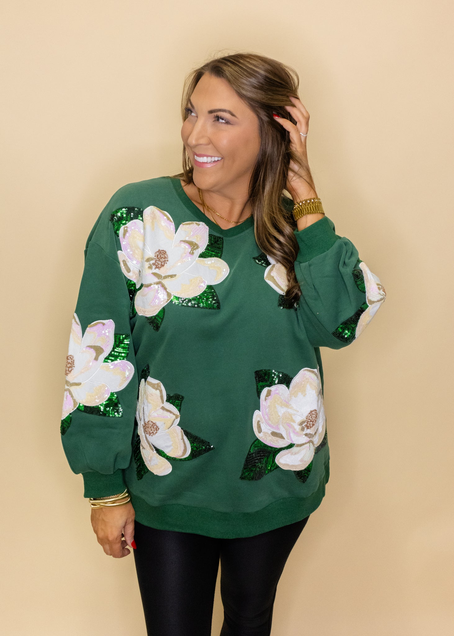 Dark Green Magnolias Sweatshirt