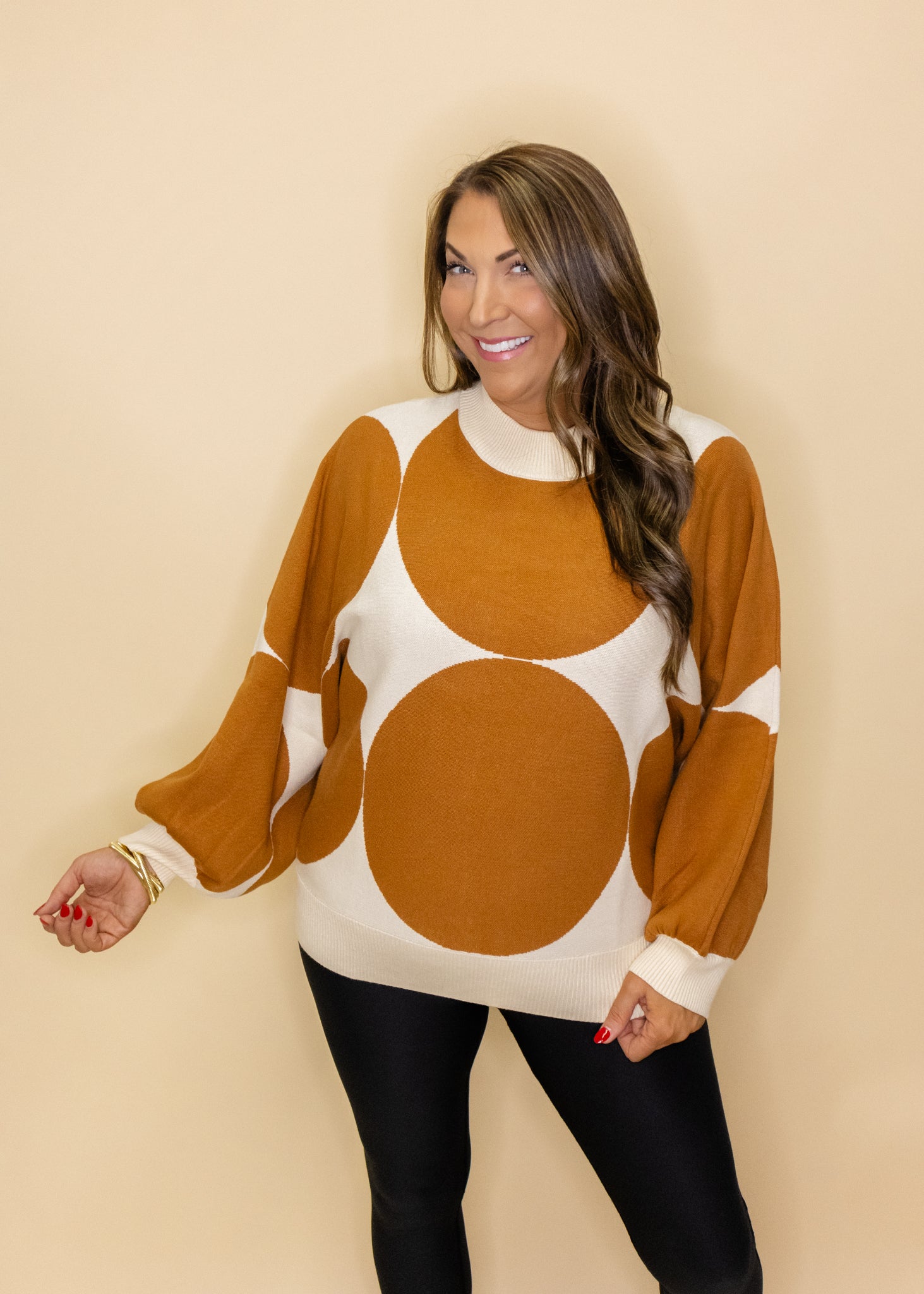 Toffee Bold Dot Sweater