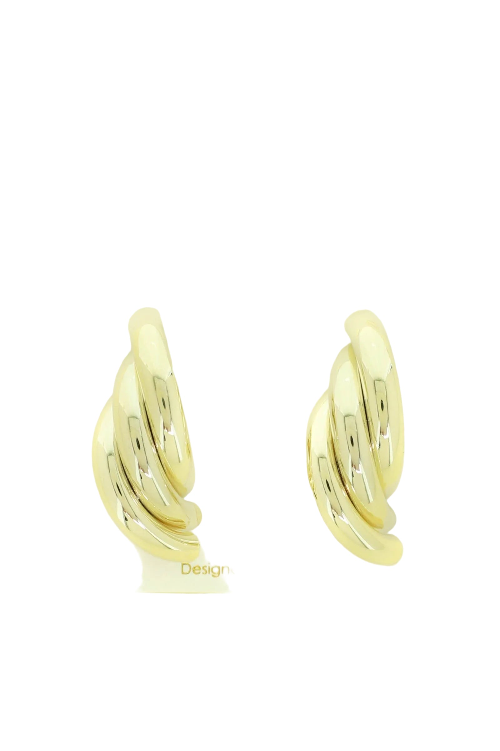 Gold Plated Double Tube Hoop Earrings