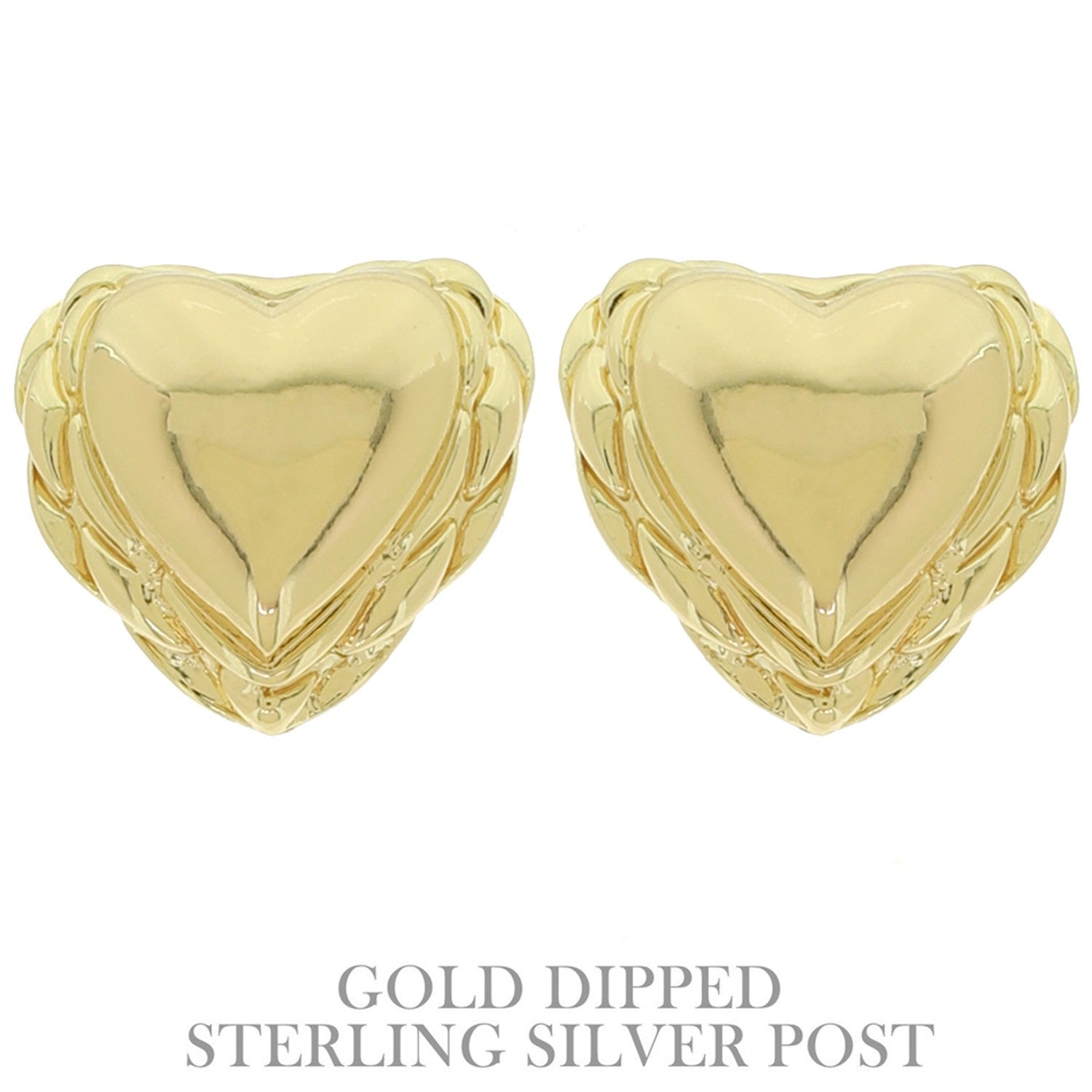 Gold Scallop-edged Heart Earrings